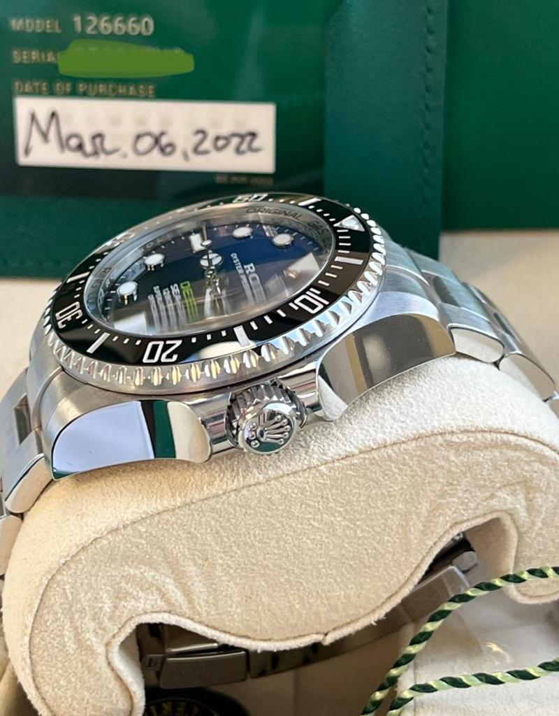 Rolex Sea-Dweller Deepsea James Cameron Montre bleue en acier inoxydable 126660 en vente 3