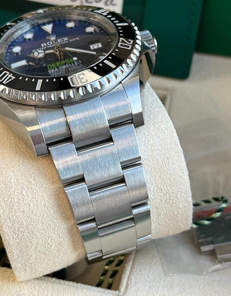 Rolex Sea-Dweller Deepsea James Cameron Blaue Edelstahl-Uhr 126660 im Angebot 4