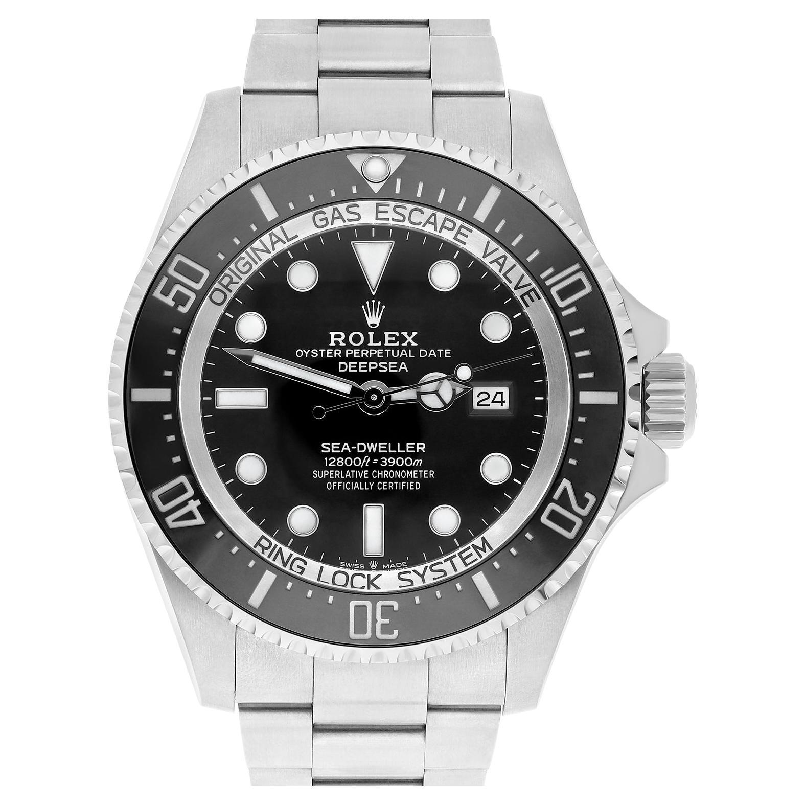 Rolex Sea-Dweller Deepsea Schwarze 44-mm-Uhr für Herren aus Stahl/Keramik aus Stahl 126660 im Angebot