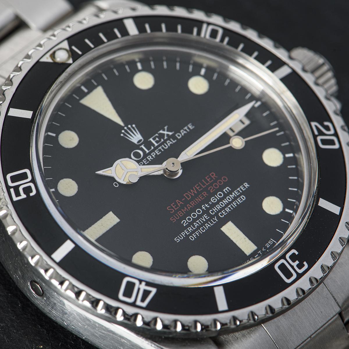 Rolex Sea-Dweller Double Red Vintage Stainless Steel Matte Black Mark III 1665 For Sale 2