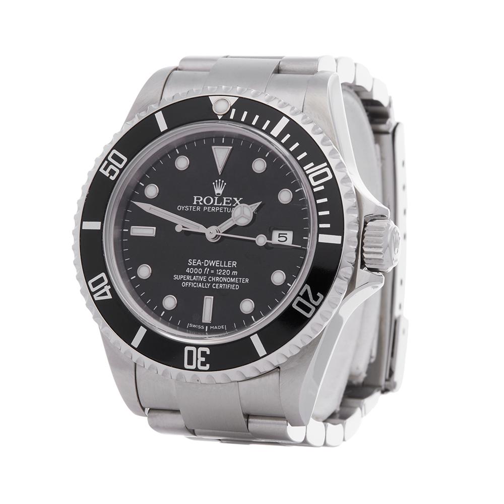 Ref: W5625
Manufacturer: Rolex
Model: Sea-Dweller
Model Ref: 16600
Age: 23rd August 2008
Gender: Mens
Complete With: Box, Manuals & Guarantee
Dial: Black
Glass: Sapphire Crystal
Movement: Automatic
Water Resistance: To Manufacturers