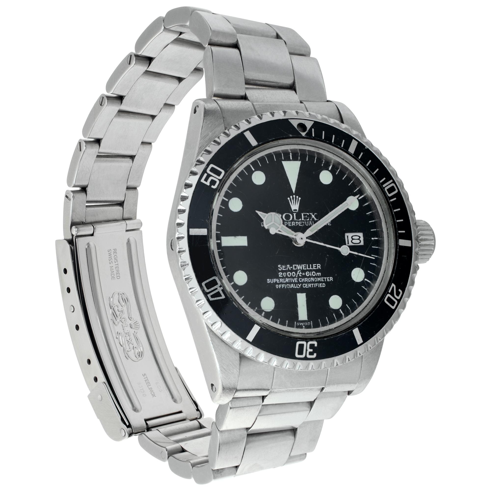 Rolex Sea-Dweller stainless steel Automatic Wristwatch Ref 1665 In Excellent Condition For Sale In Surfside, FL