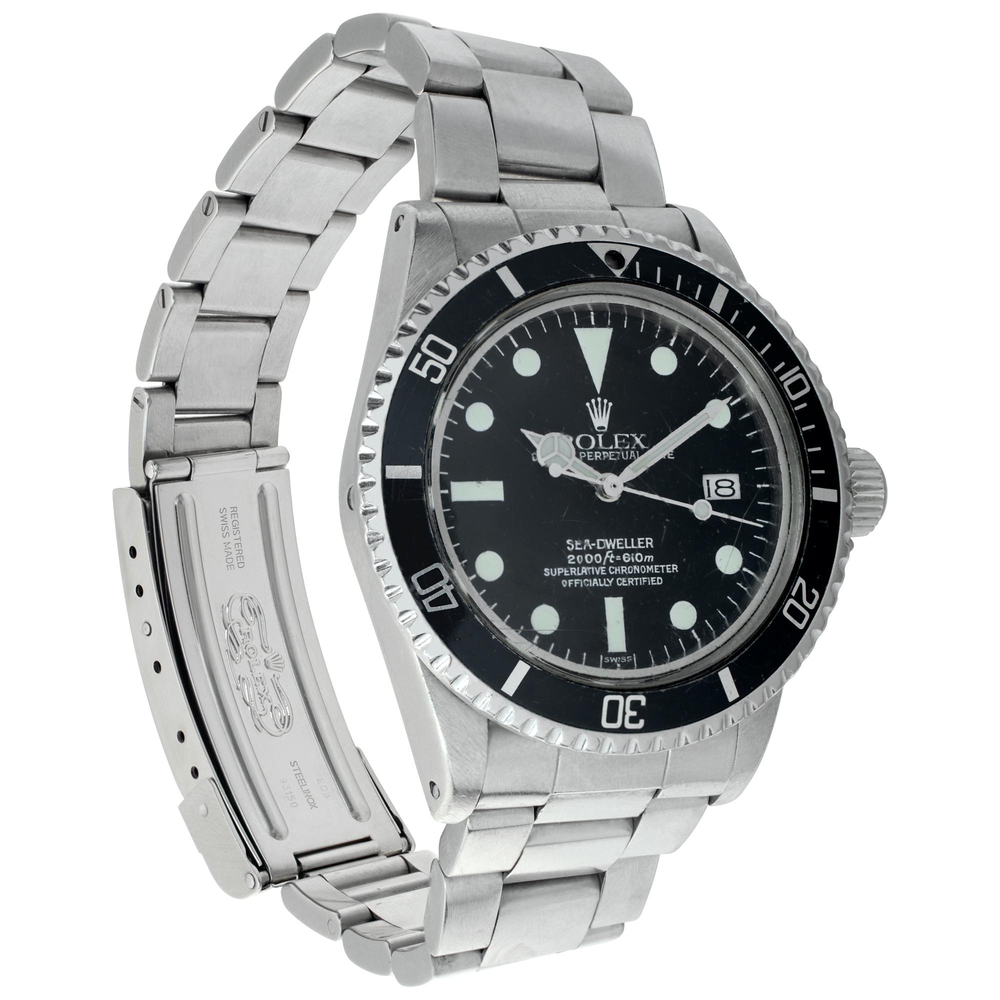 Rolex Sea-Dweller stainless steel Automatic Wristwatch Ref 1665 In Excellent Condition In Surfside, FL