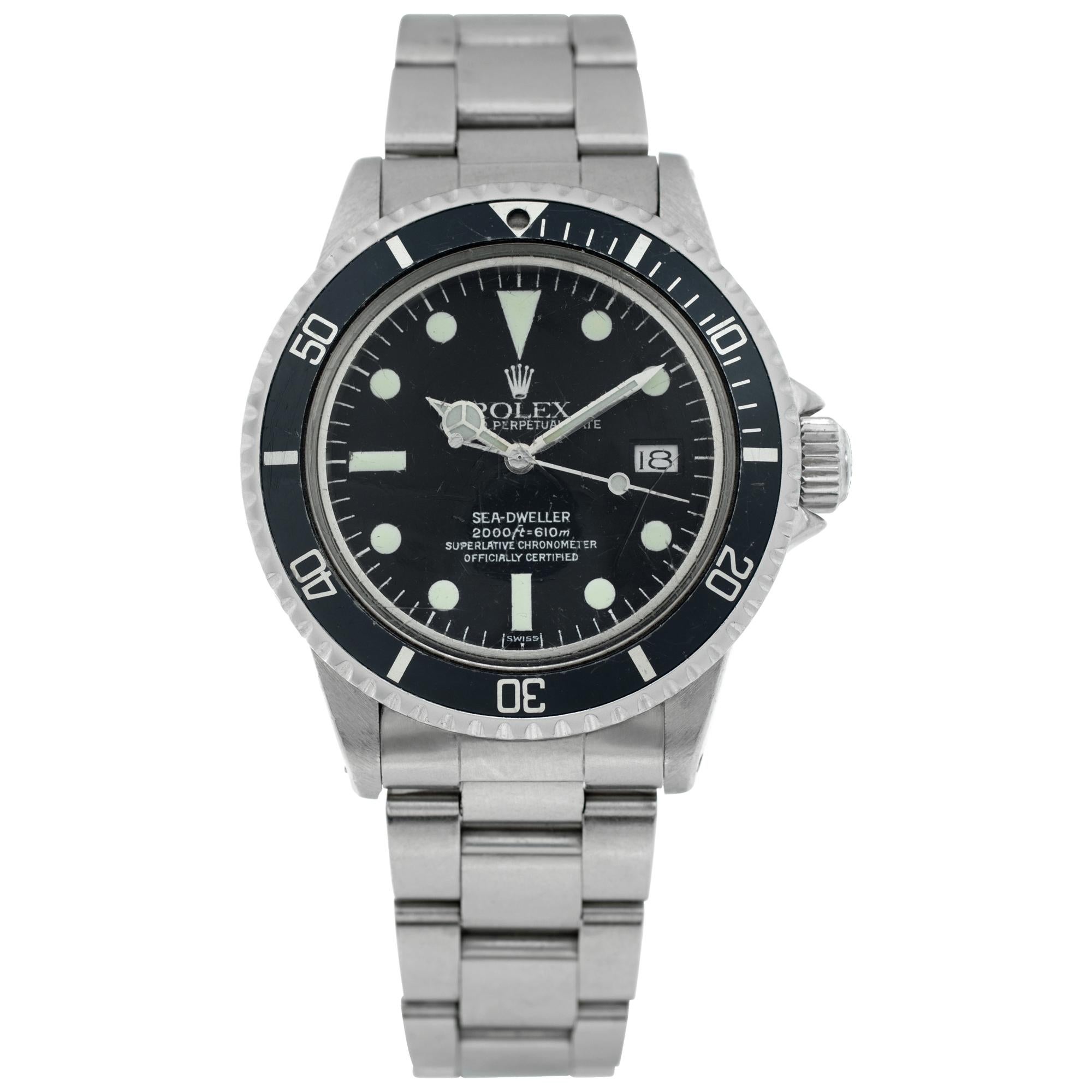 Rolex Sea-Dweller stainless steel Automatic Wristwatch Ref 1665 For Sale
