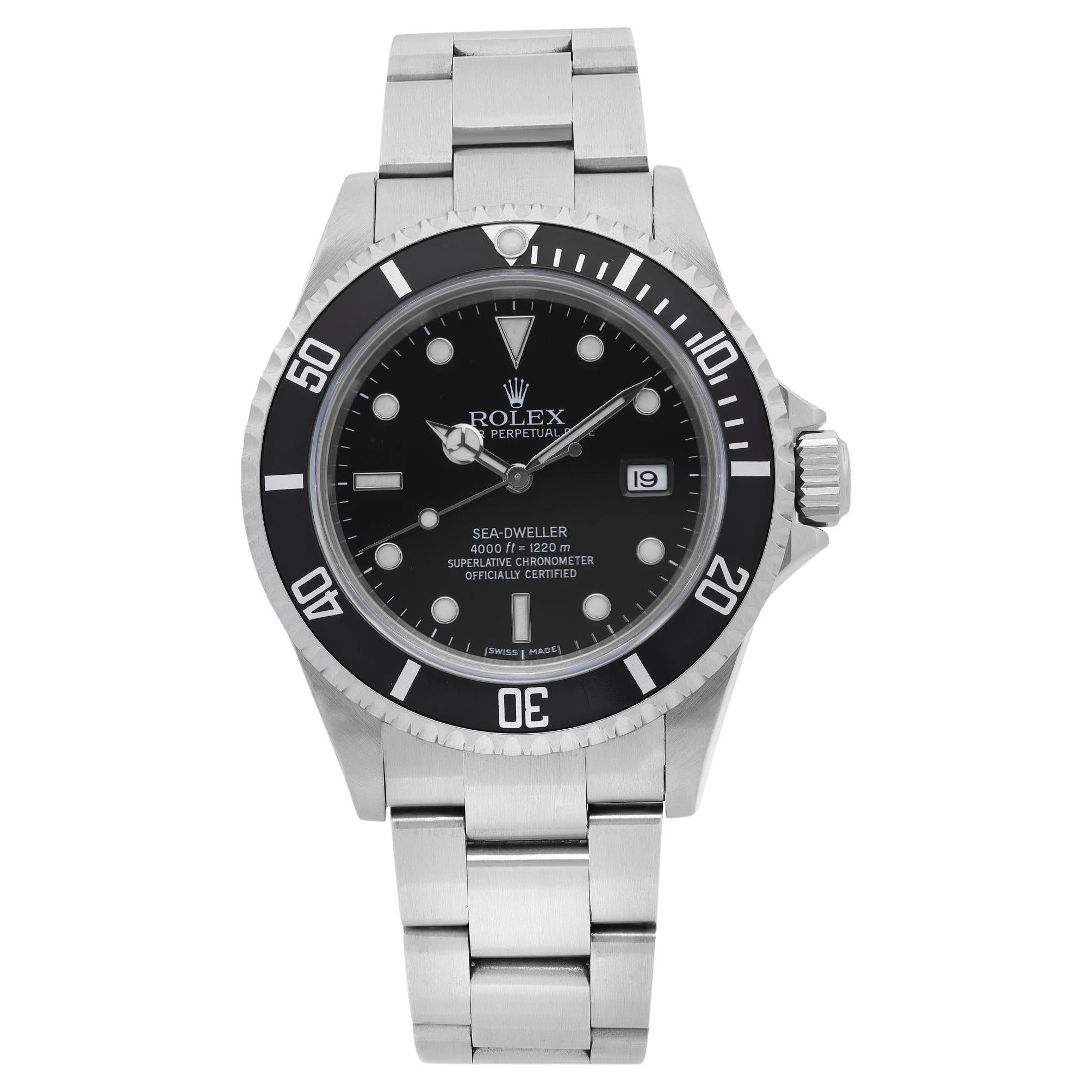 Rolex Sea-Dweller Stainless Steel Black Dial Automatic Men Watch 16600