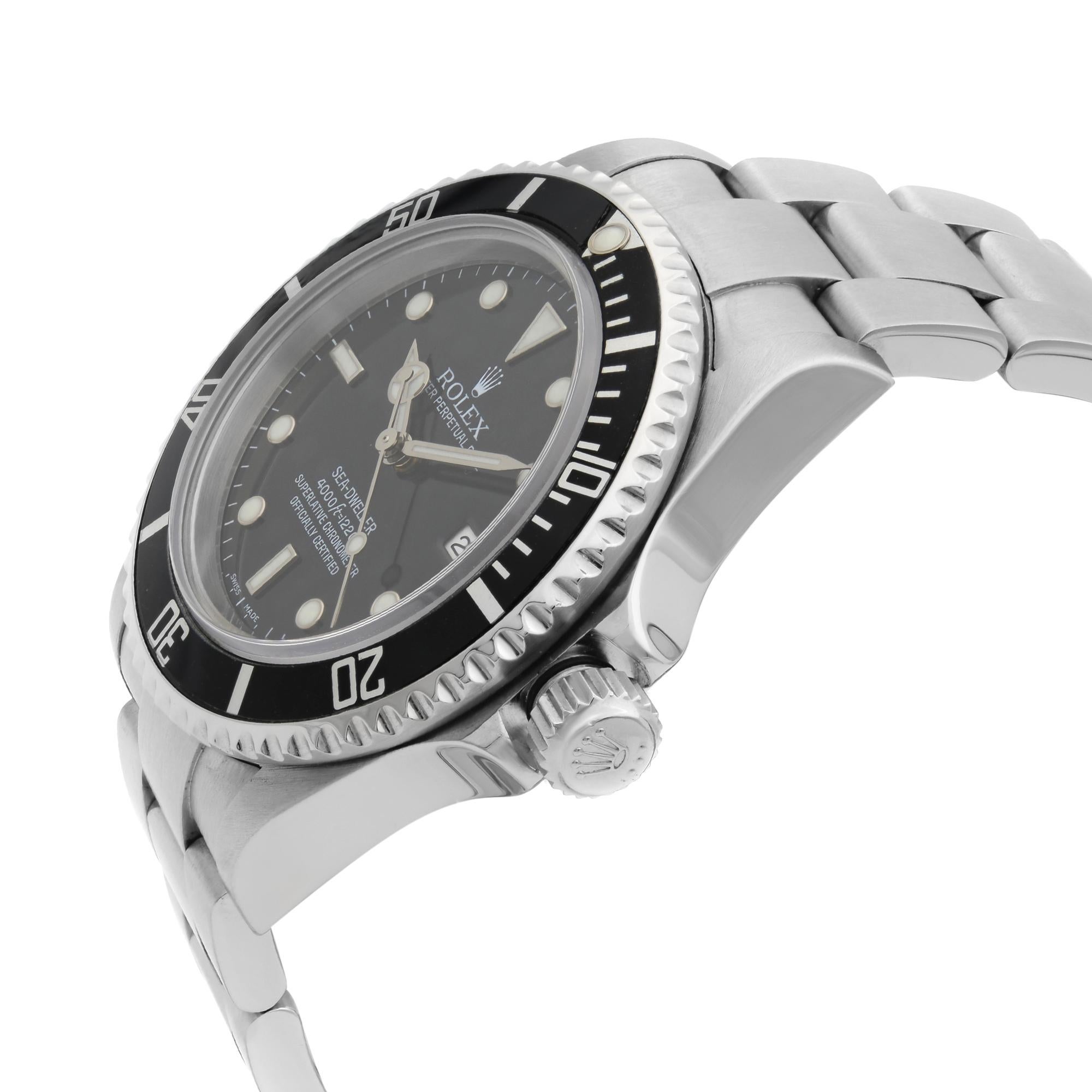 Rolex Sea-Dweller Stainless Steel Black Dial Automatic Men’s Watch 16600 In Excellent Condition In New York, NY