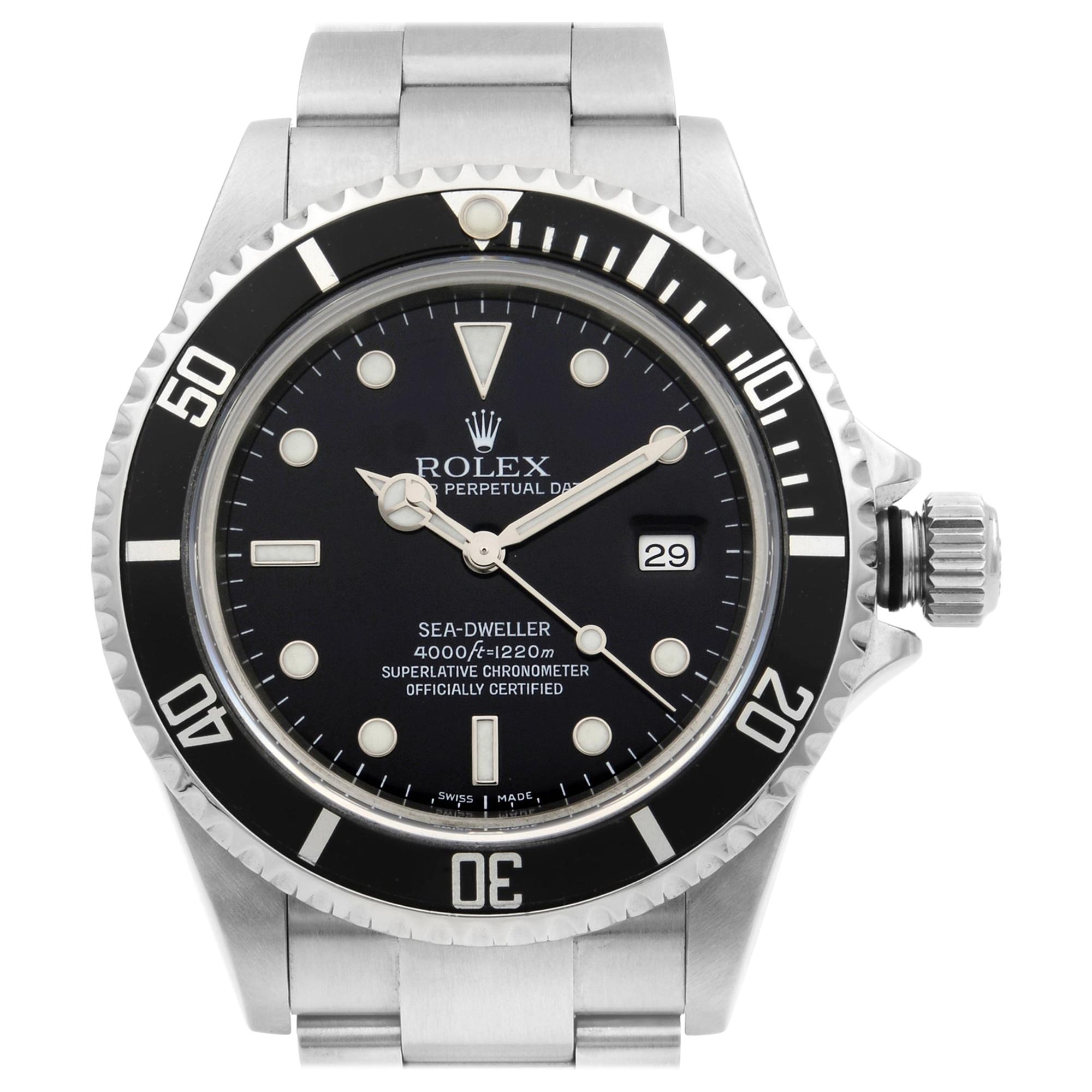 Rolex Sea-Dweller Stainless Steel Black Dial Automatic Men’s Watch 16600