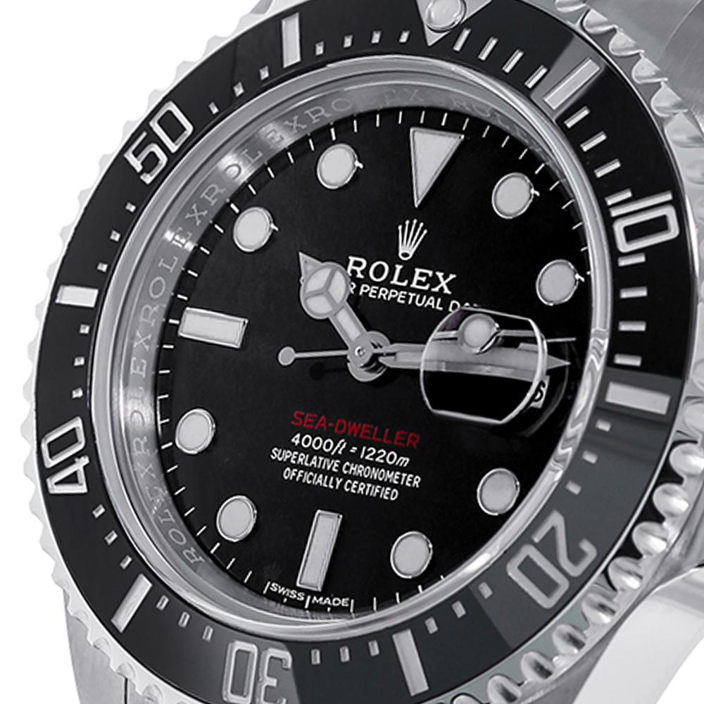Modern Rolex Sea-Dweller Stainless-Steel Sea-Dweller Black Dial Watch 126600 For Sale