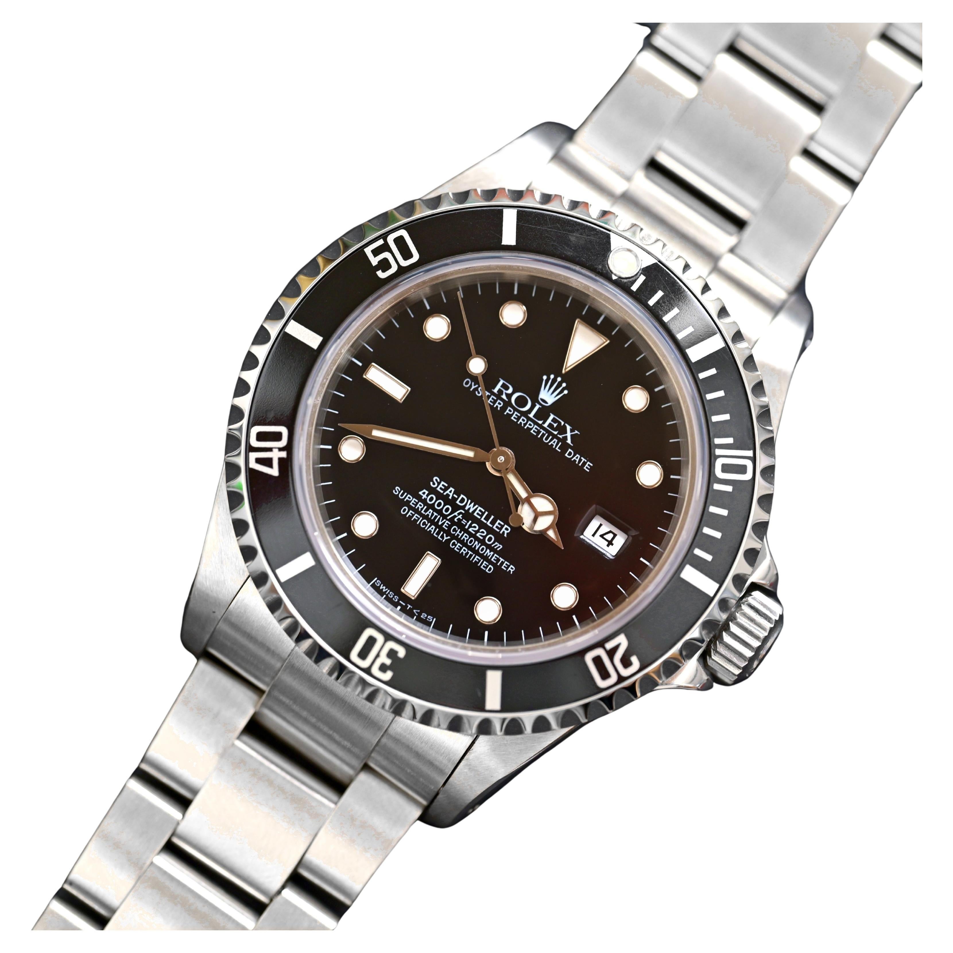 Rolex Sea-Dweller Submariner Black Dial 16600 Steel Automatic Watch, 1993