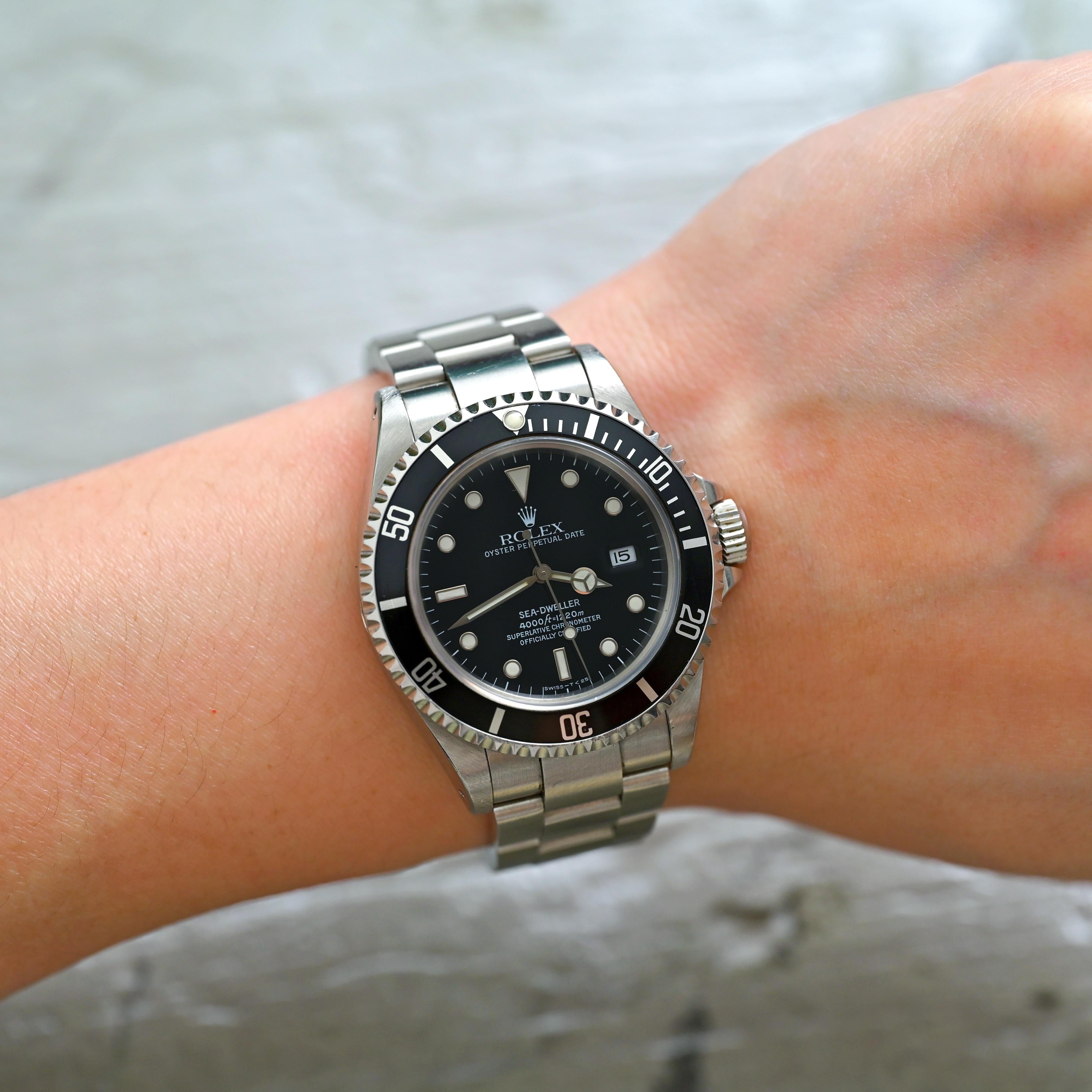 Rolex Sea-Dweller Submariner Black Dial 16600 Steel Automatic Watch, 1996 For Sale 7
