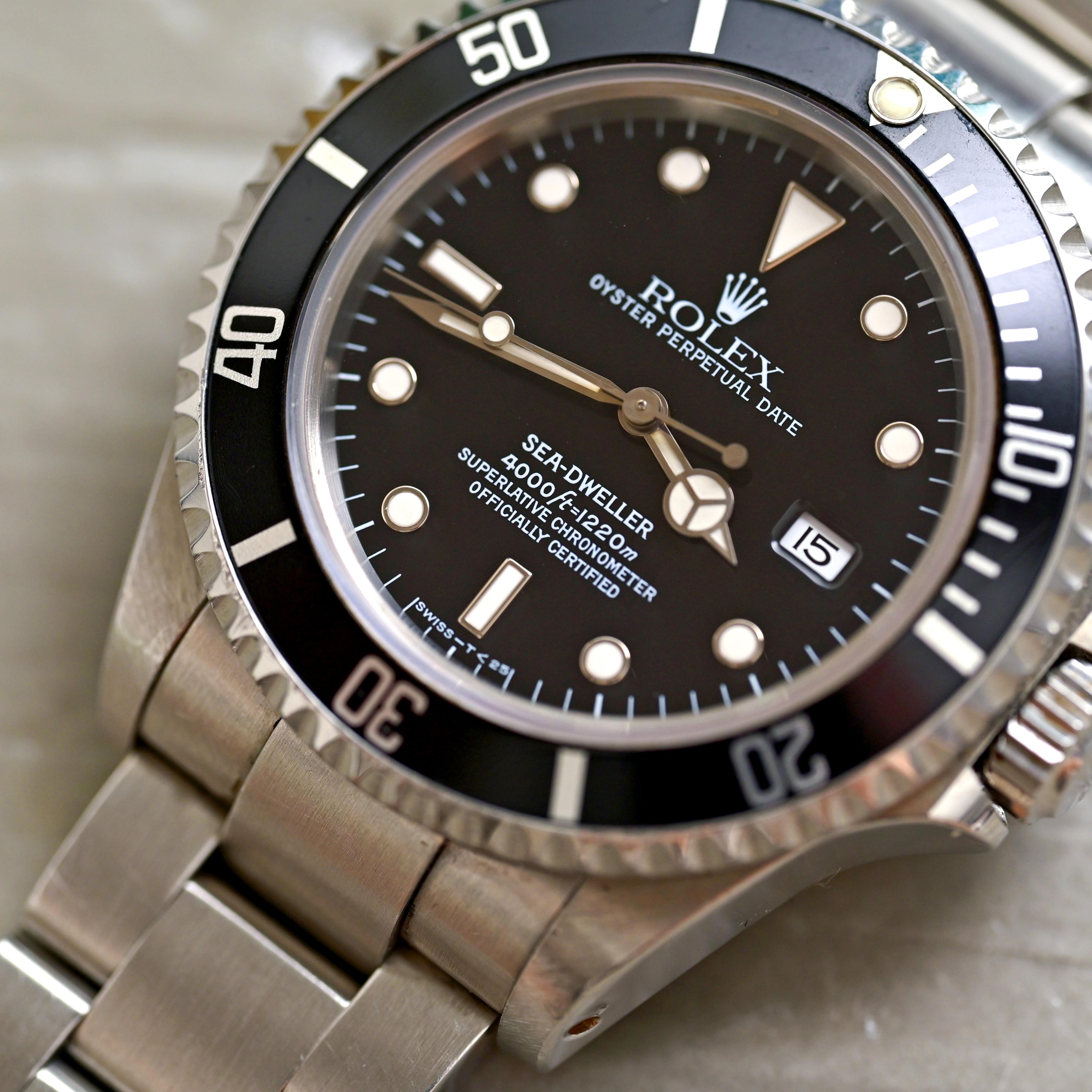 Rolex Sea-Dweller Submariner Black Dial 16600 Steel Automatic Watch, 1996 In Good Condition For Sale In Central & Western District, HK