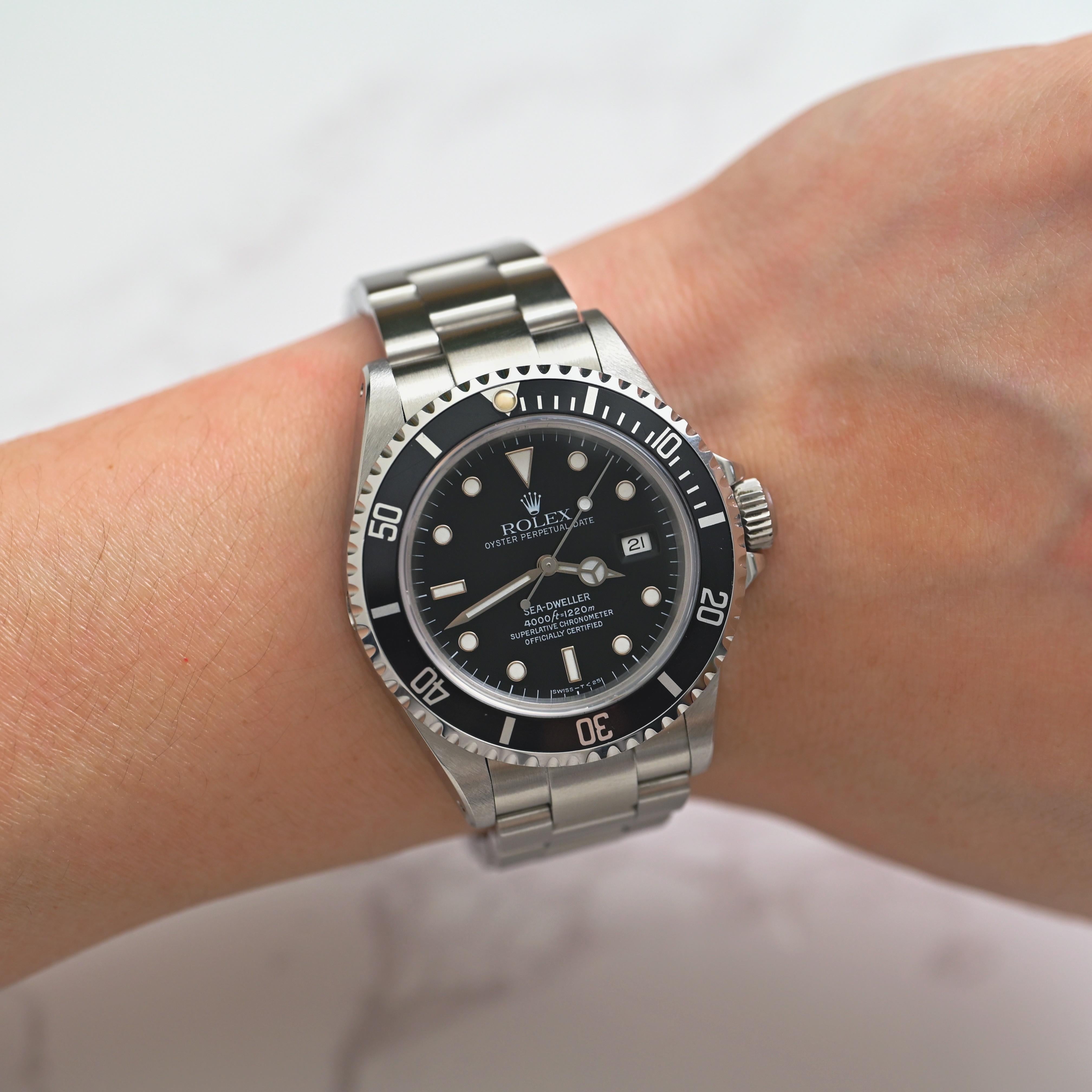 Rolex Sea-Dweller Submariner Black Dial 16600 Steel w/Paper, 1994 For Sale 6