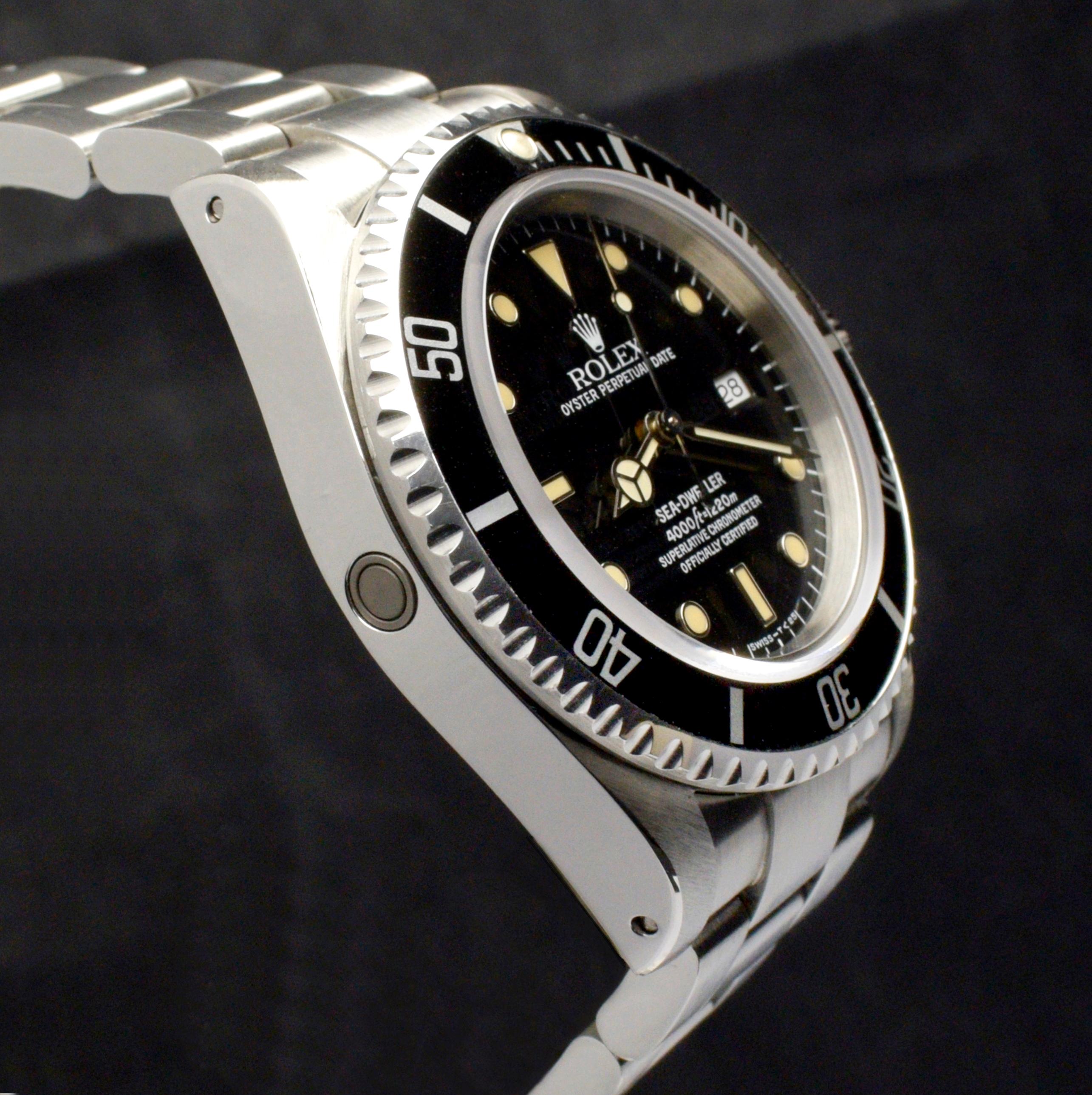 Rolex Sea-Dweller Submariner Creamy 16600 Steel Automatic Watch w/Paper, 1991 For Sale 1