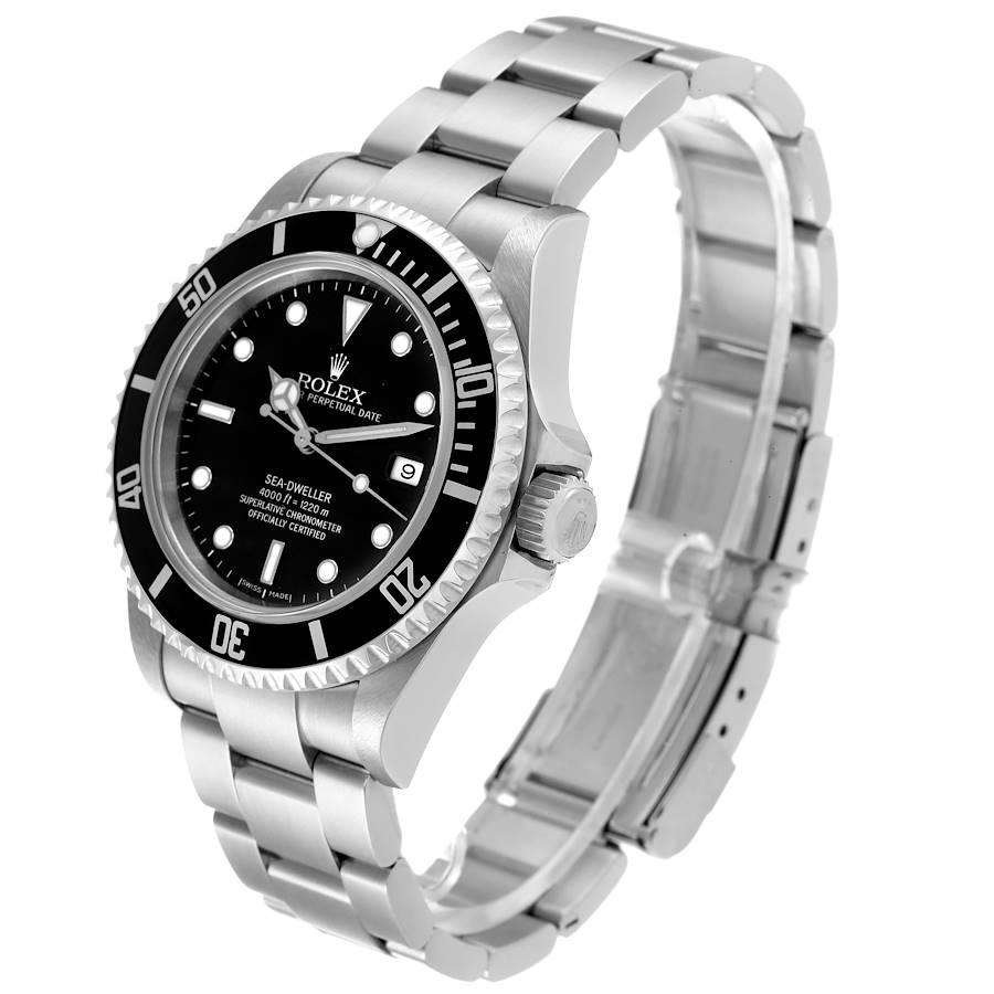 Men's Rolex Seadweller 4000 Black Dial Steel Mens Watch 16600 Box Card