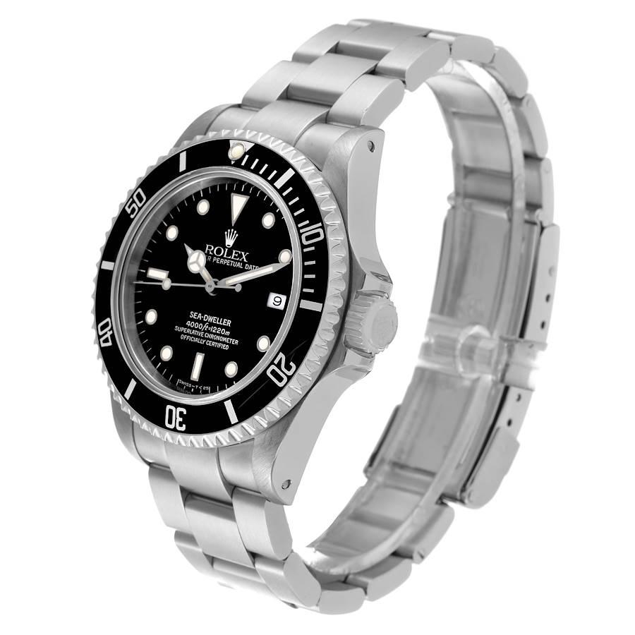 Men's Rolex Seadweller 4000 Black Dial Steel Mens Watch 16600 Box Papers