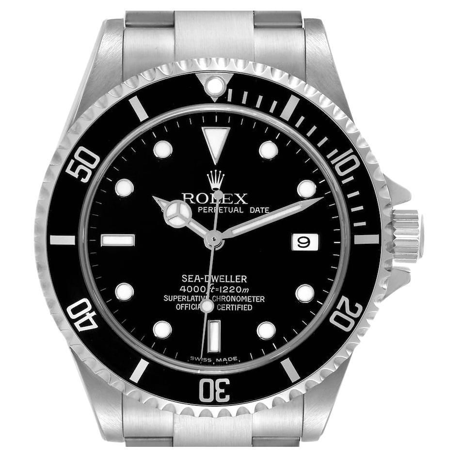 Rolex Seadweller 4000 Black Dial Steel Mens Watch 16600 Box Papers For Sale