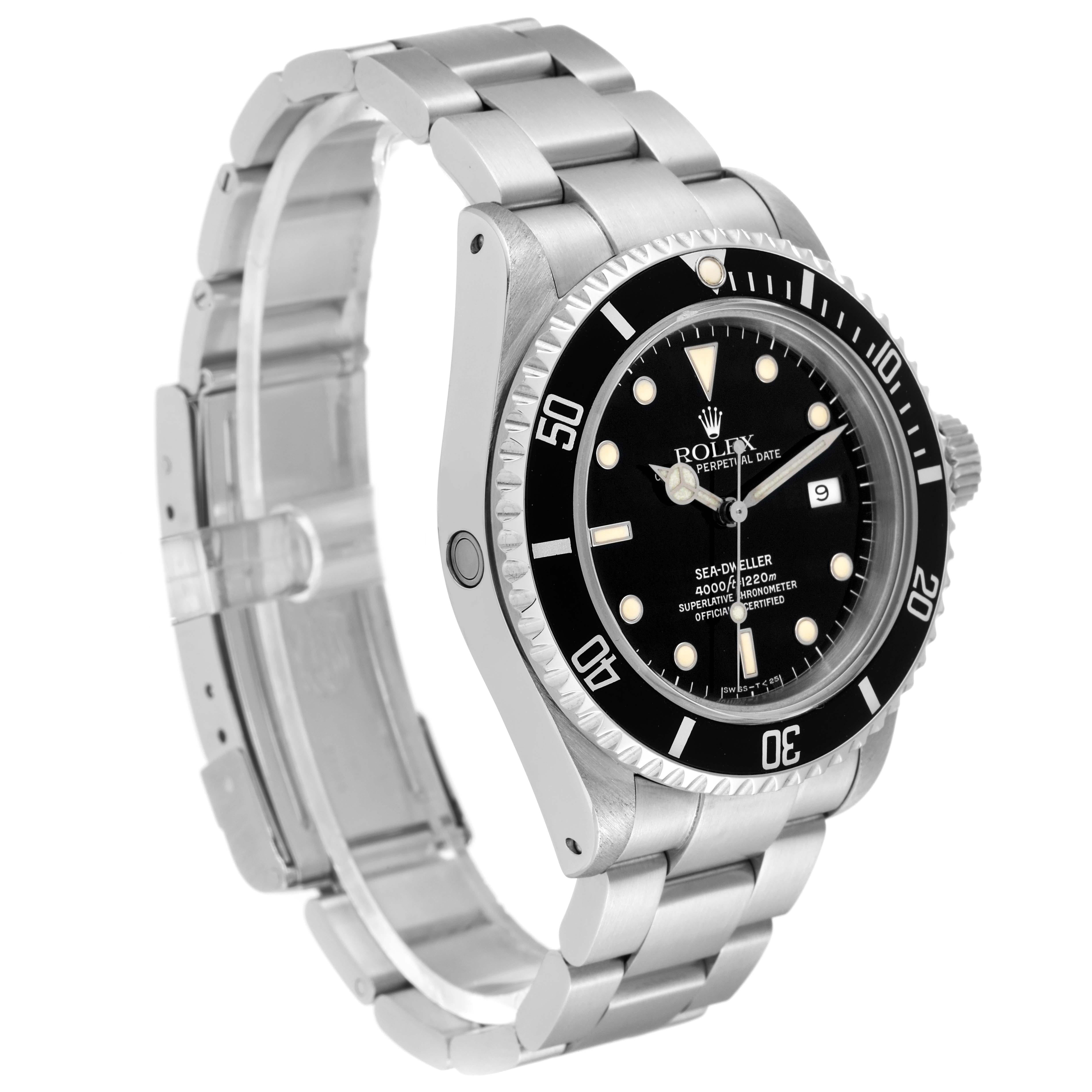 Rolex Seadweller 4000 Cadran noir Montre homme en acier 16600 Bon état - En vente à Atlanta, GA