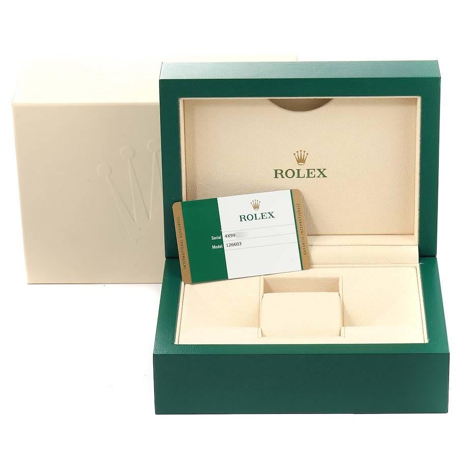 Rolex Seadweller Black Dial Steel Yellow Gold Mens Watch 126603 Box Card For Sale 6