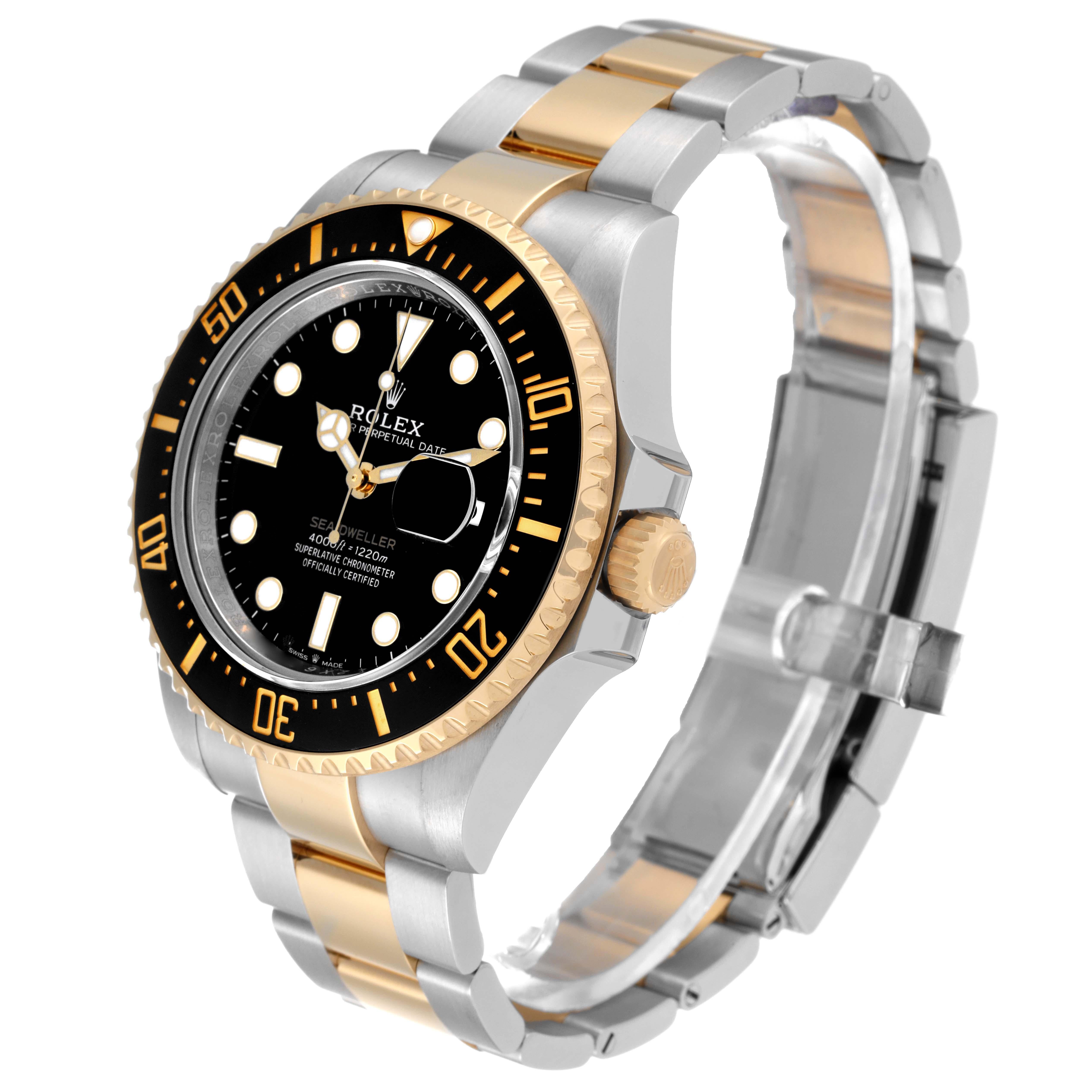 Men's Rolex Seadweller Black Dial Steel Yellow Gold Mens Watch 126603 Box Card