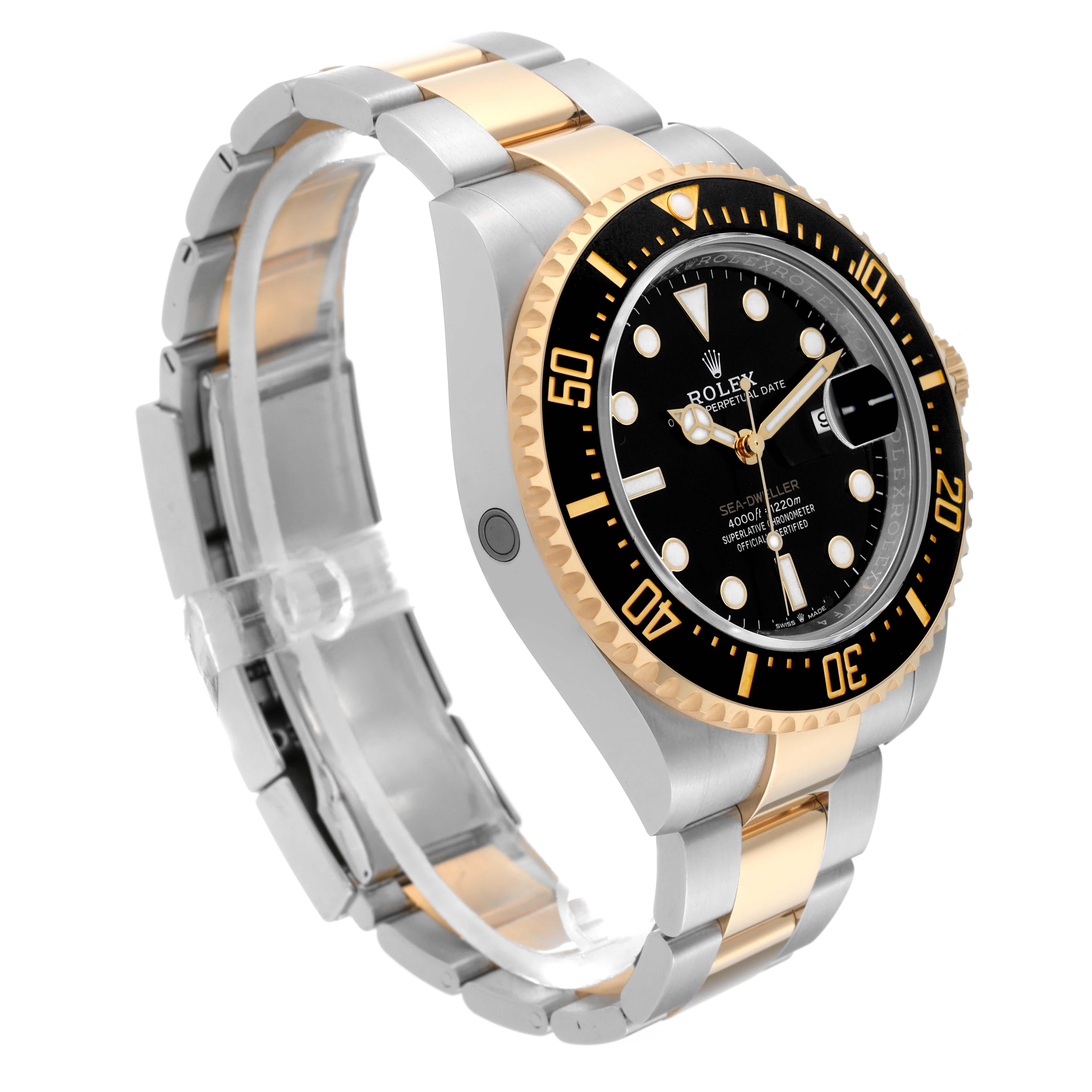 Men's Rolex Seadweller Black Dial Steel Yellow Gold Mens Watch 126603 Box Card