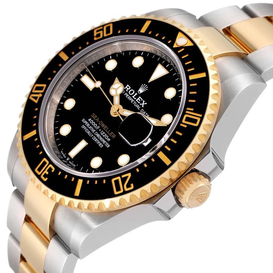 Rolex Seadweller Black Dial Steel Yellow Gold Mens Watch 126603 Box Card In Excellent Condition For Sale In Atlanta, GA