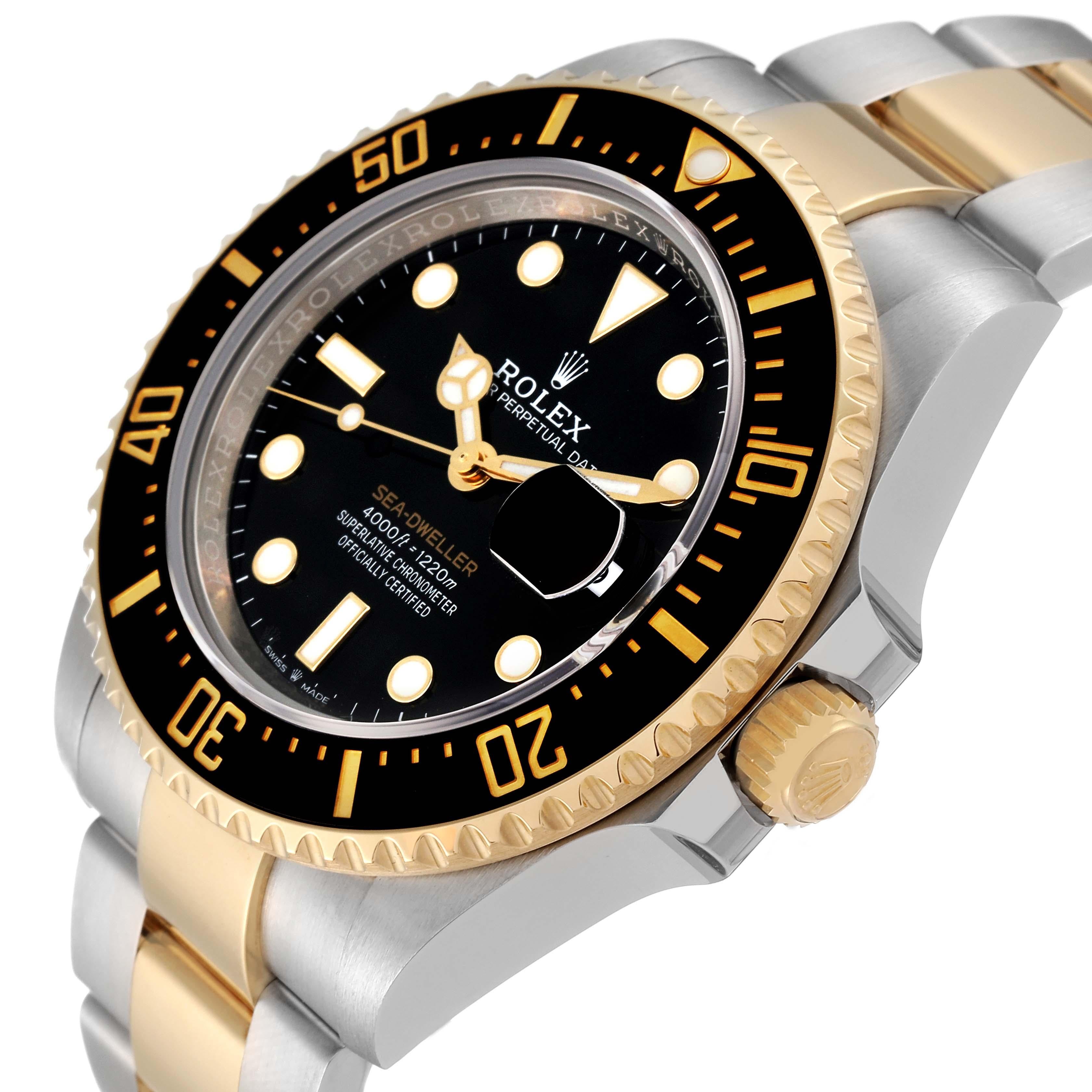 Rolex Seadweller Black Dial Steel Yellow Gold Mens Watch 126603 Box Card 1