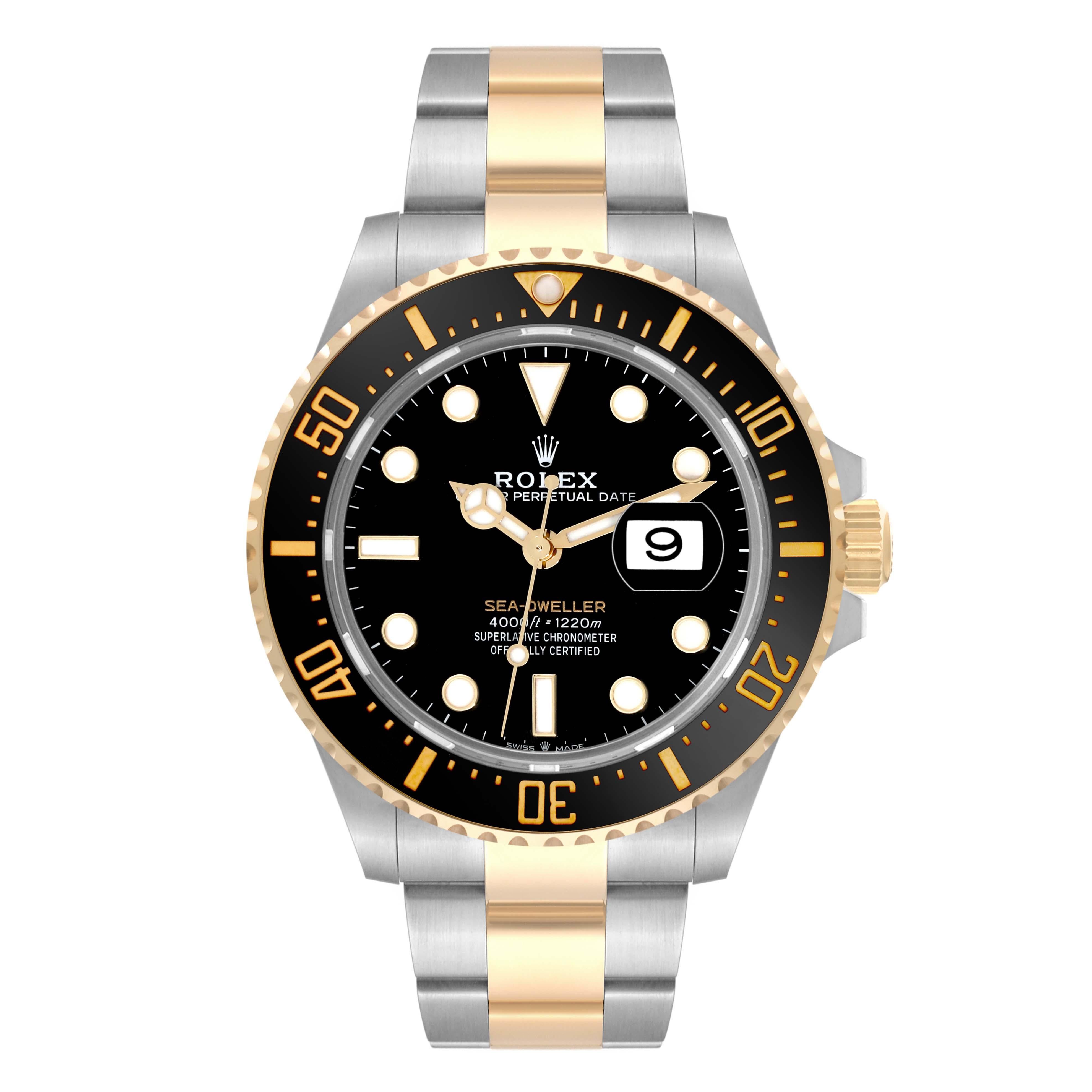Rolex Seadweller Black Dial Steel Yellow Gold Mens Watch 126603 Box Card 3