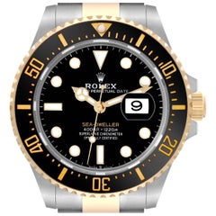 Rolex Seadweller Black Dial Steel Yellow Gold Mens Watch 126603 Box Card
