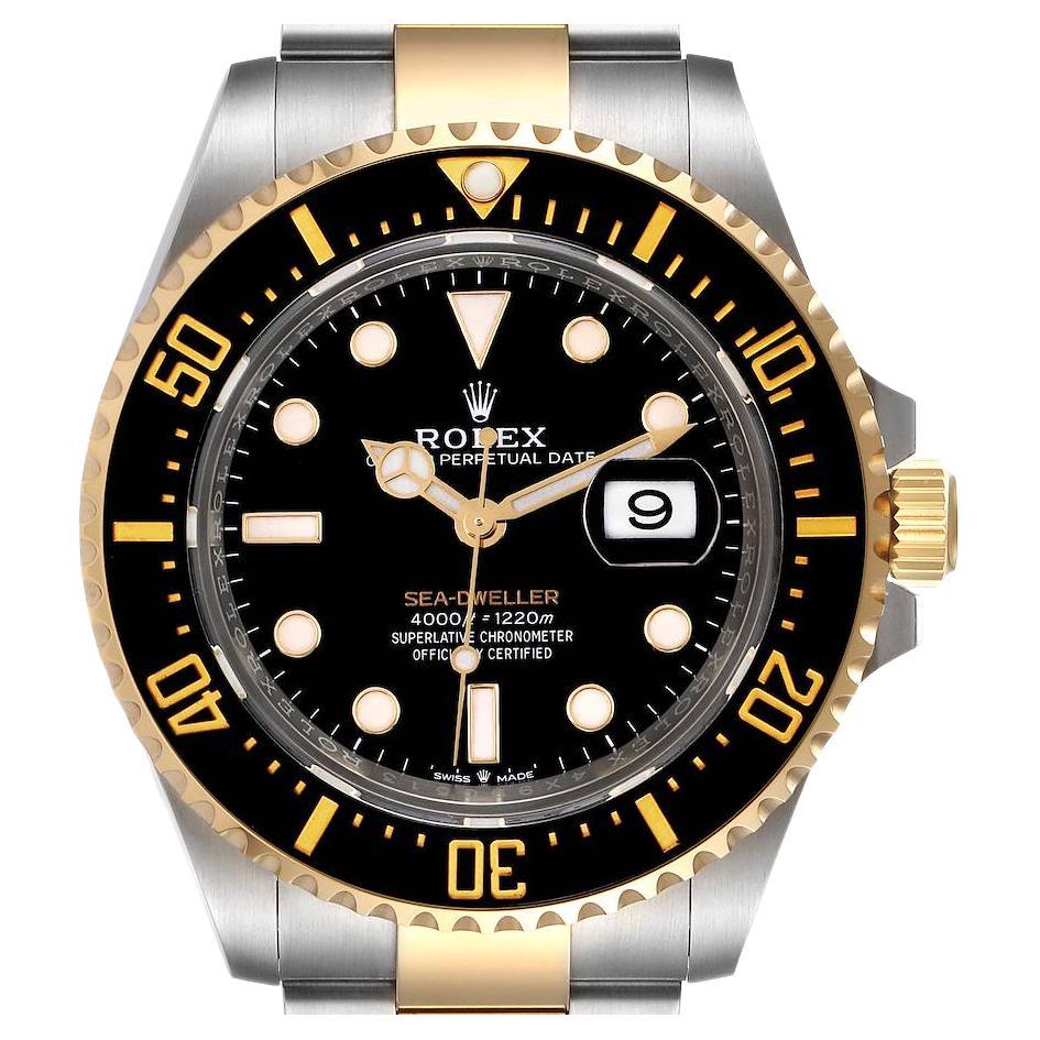 Rolex Seadweller Black Dial Steel Yellow Gold Mens Watch 126603 Box Card For Sale
