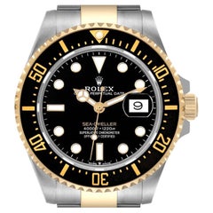 Rolex Seadweller Black Dial Steel Yellow Gold Mens Watch 126603 Box Card