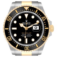 Rolex Seadweller Black Dial Steel Yellow Gold Mens Watch 126603 Box Card