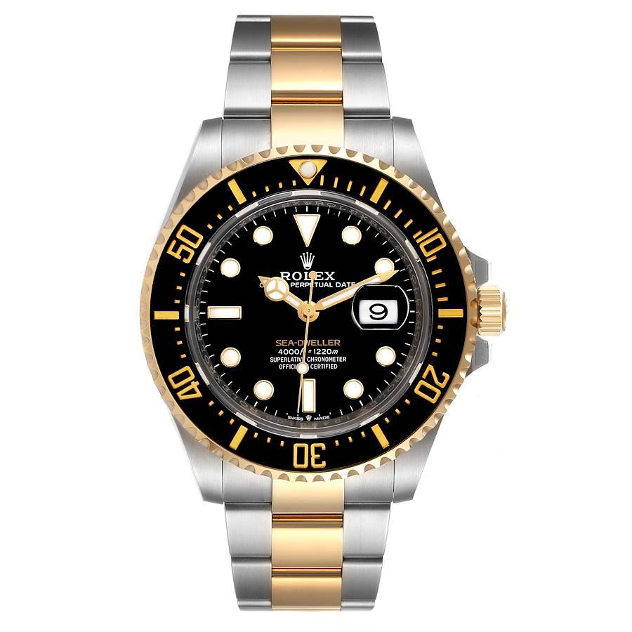 Rolex Seadweller Black Dial Steel Yellow Gold Mens Watch 126603 Unworn. Officially certified chronometer self-winding movement. Stainless steel and 18K yellow gold oyster case 43 mm in diameter. Rolex logo on a crown. Special time-lapse