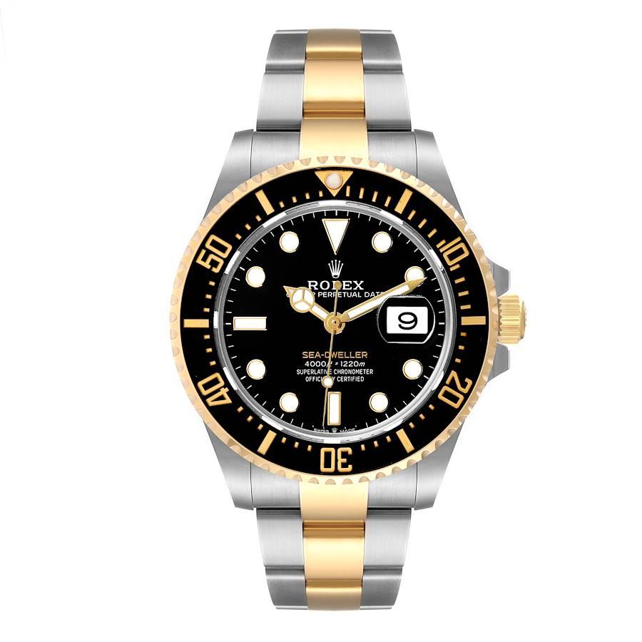 Rolex Seadweller Black Dial Steel Yellow Gold Mens Watch 126603 Unworn. Officially certified chronometer self-winding movement. Stainless steel and 18K yellow gold oyster case 43 mm in diameter. Rolex logo on a crown. Special time-lapse