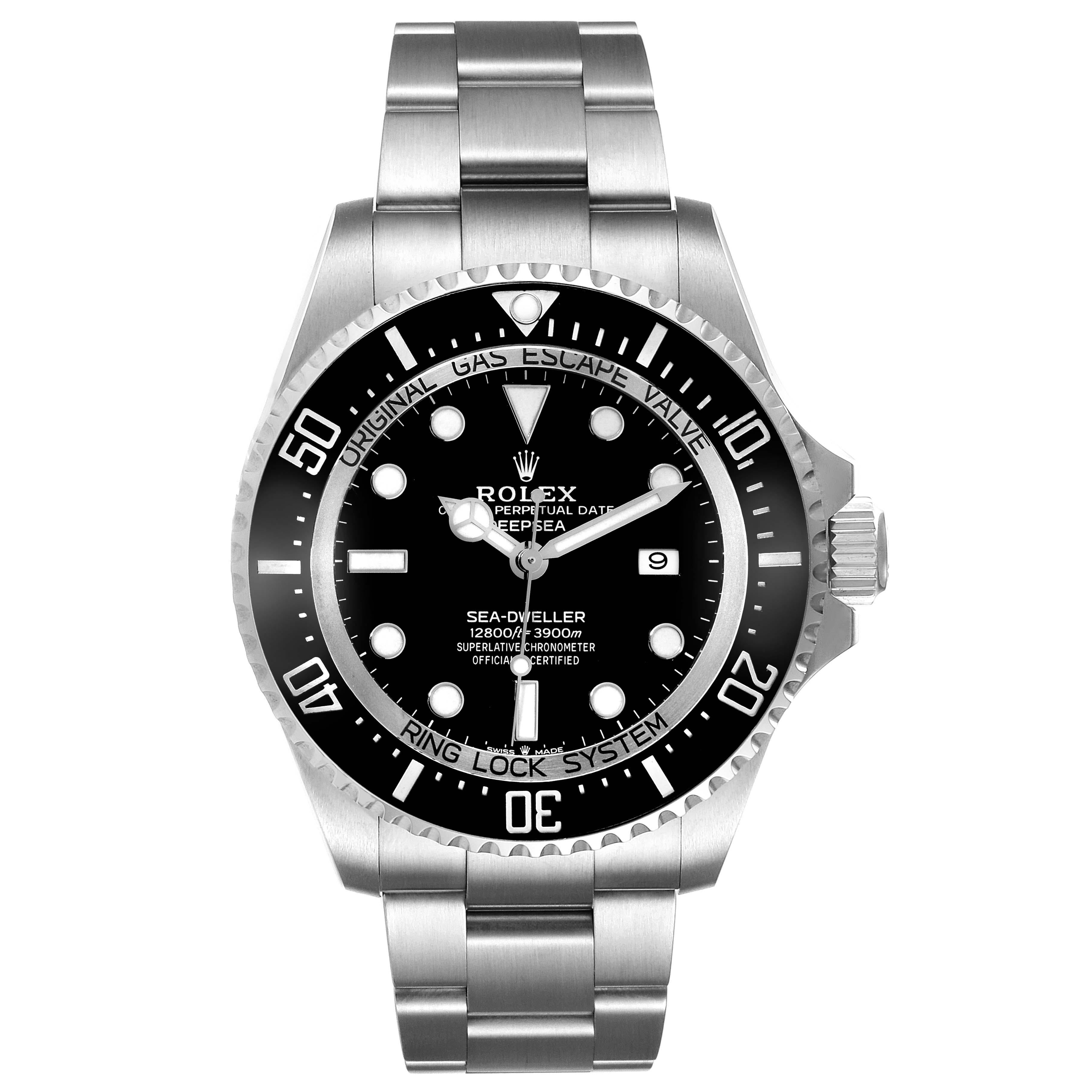 Men's Rolex Seadweller Deepsea 44 Black Dial Steel Mens Watch 126660 Box Card