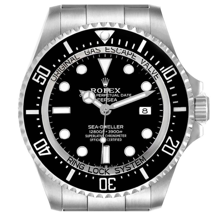 Rolex Seadweller Deepsea 44 Stahl-Herrenuhr 126660 Box Card mit schwarzem Zifferblatt