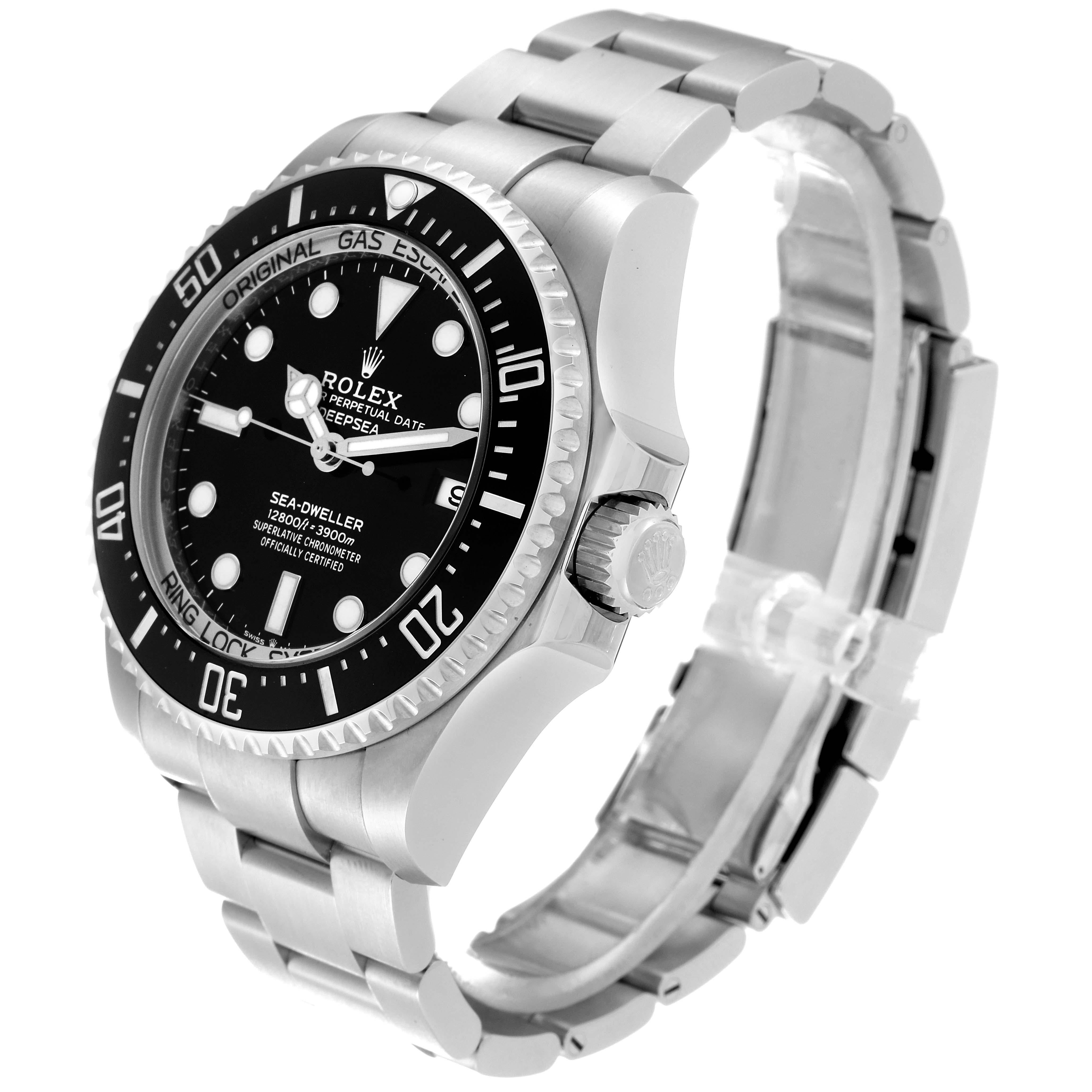 Rolex Seadweller Deepsea 44 Black Dial Steel Mens Watch 136660 Card For Sale 6