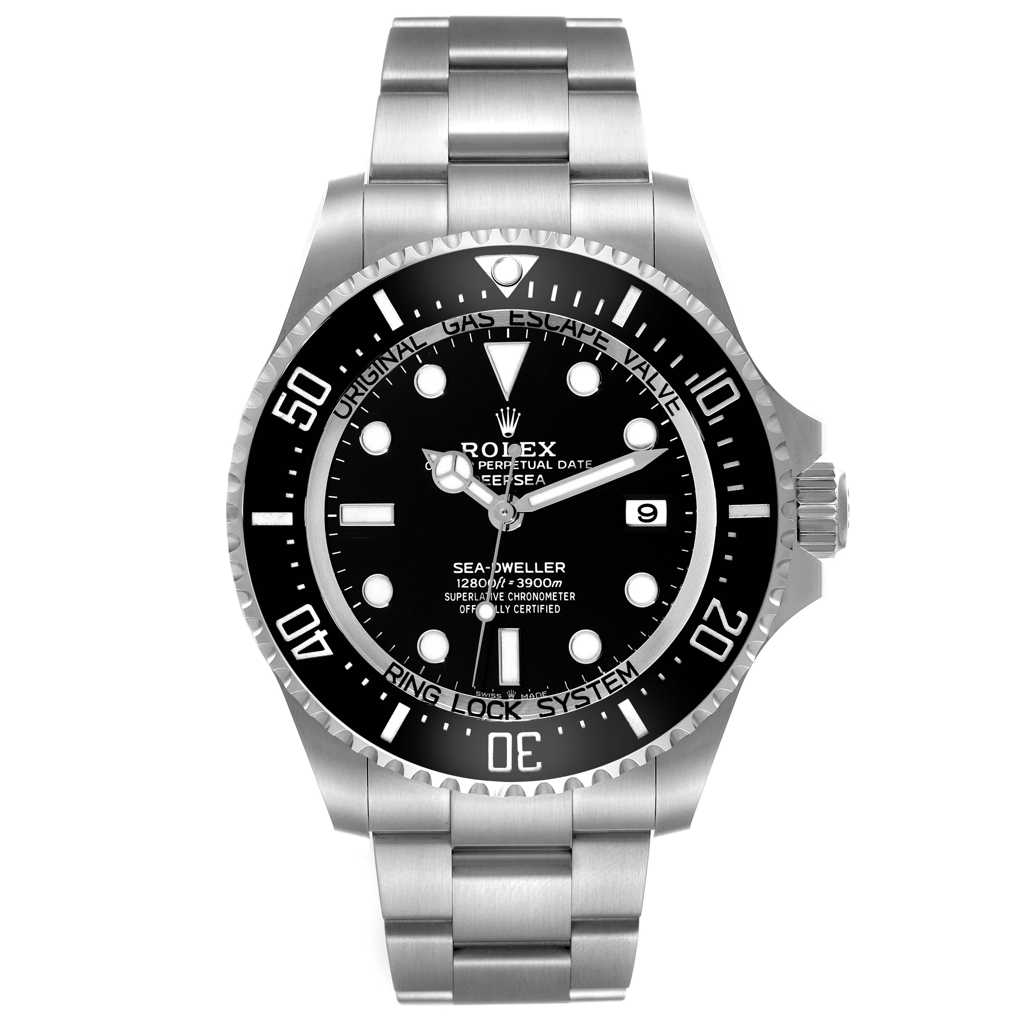 Rolex Seadweller Deepsea 44 Stahl-Herrenuhr 136660 Kartenetui mit schwarzem Zifferblatt im Angebot 2