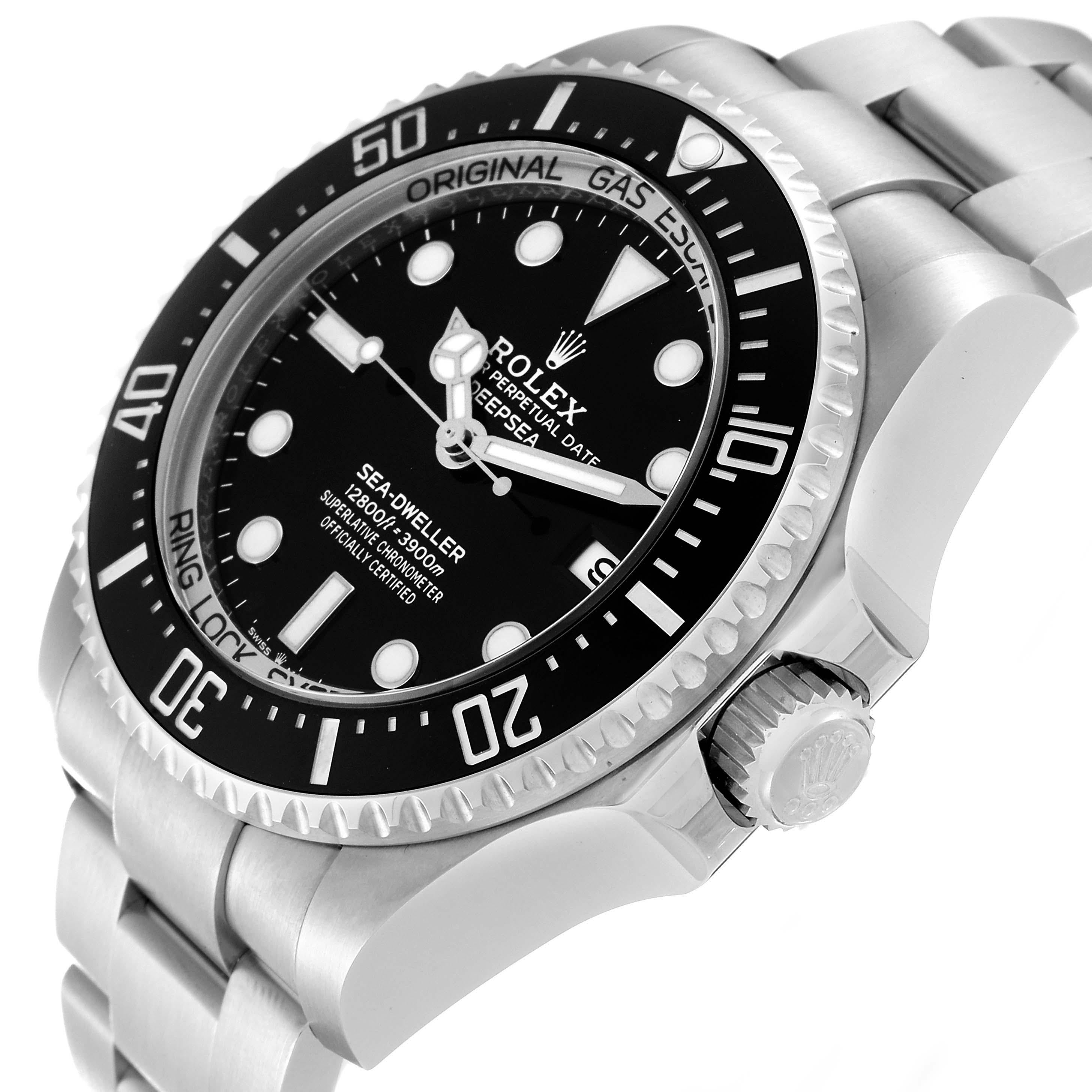 Rolex Seadweller Deepsea 44 Black Dial Steel Mens Watch 136660 Card For Sale 2
