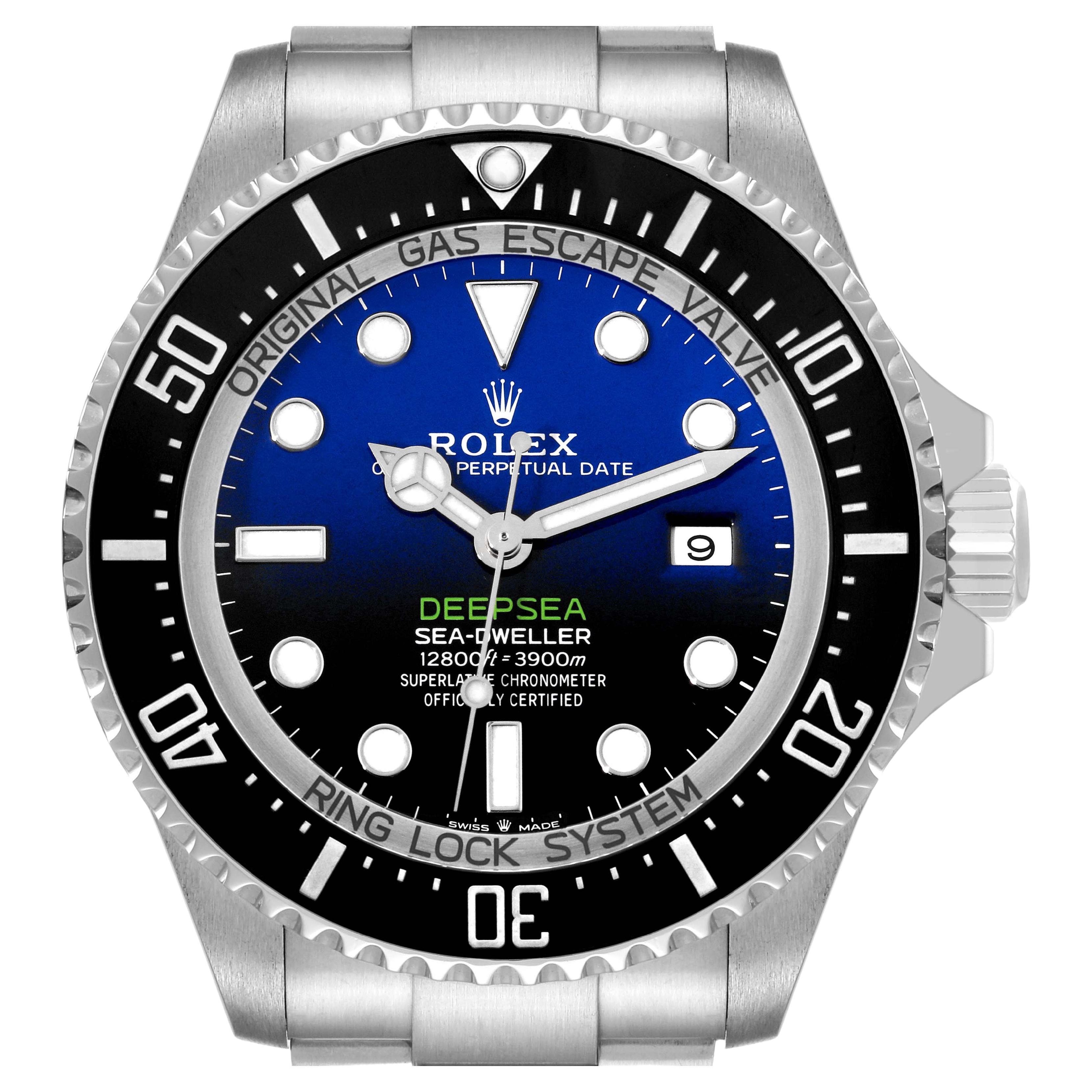 Rolex Seadweller Deepsea 44 Cameron D-Blue Dial Steel Mens Watch 126660 Box Card