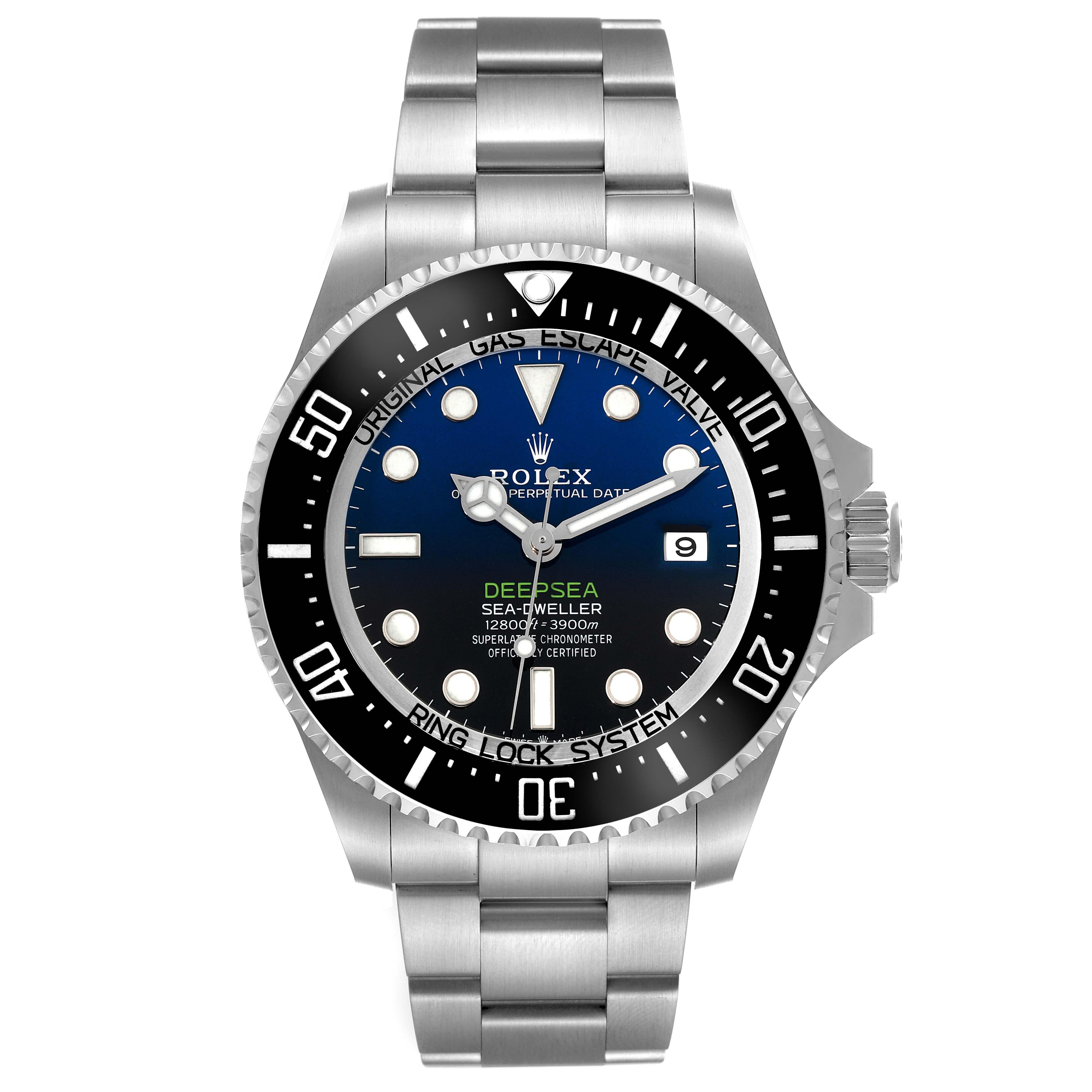 Rolex Seadweller Deepsea 44 Cameron D-Blaues Zifferblatt Stahl Herrenuhr 136660 Box Card 2