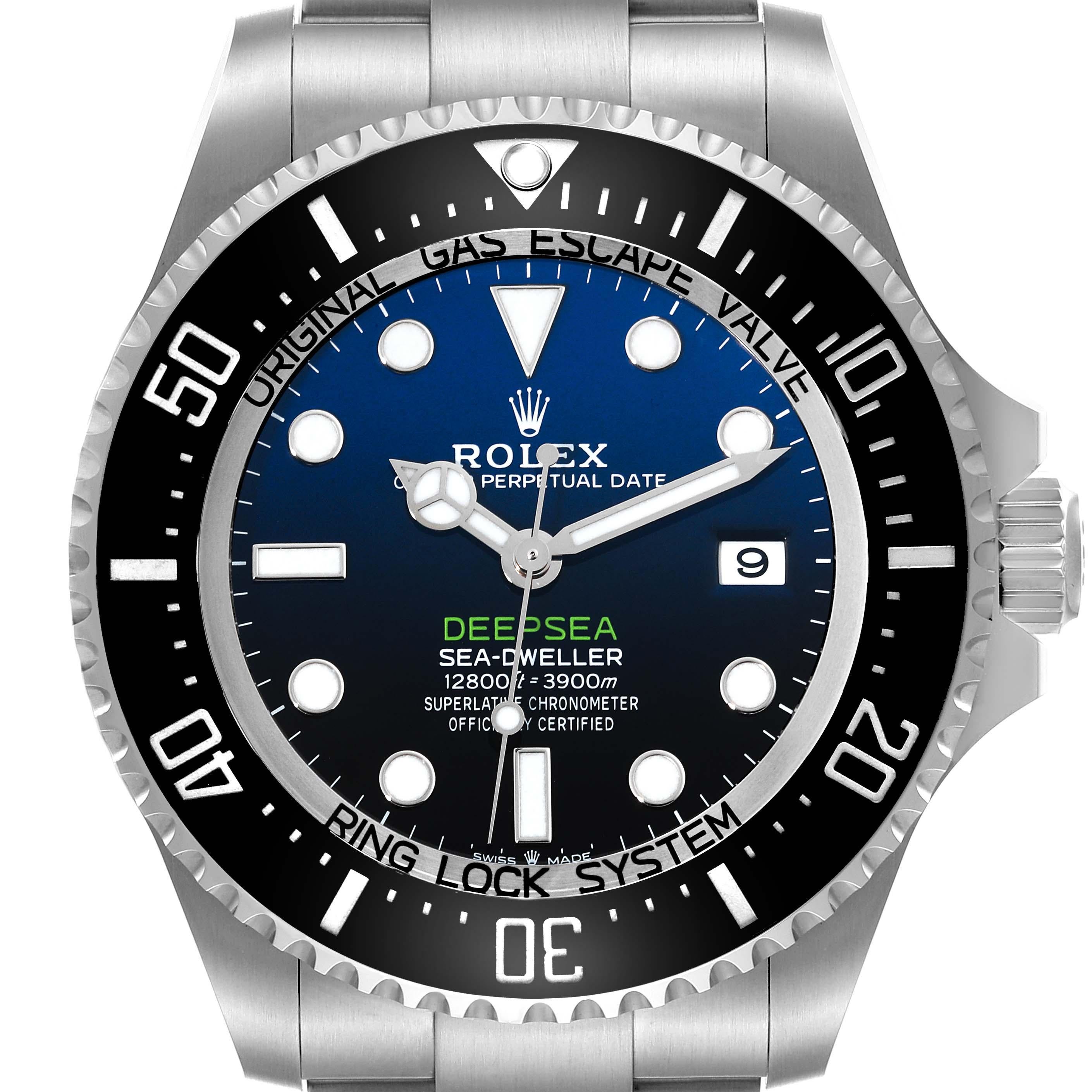 Rolex Seadweller Deepsea 44 Cameron D-Blue Dial Steel Mens Watch 136660 Box Card