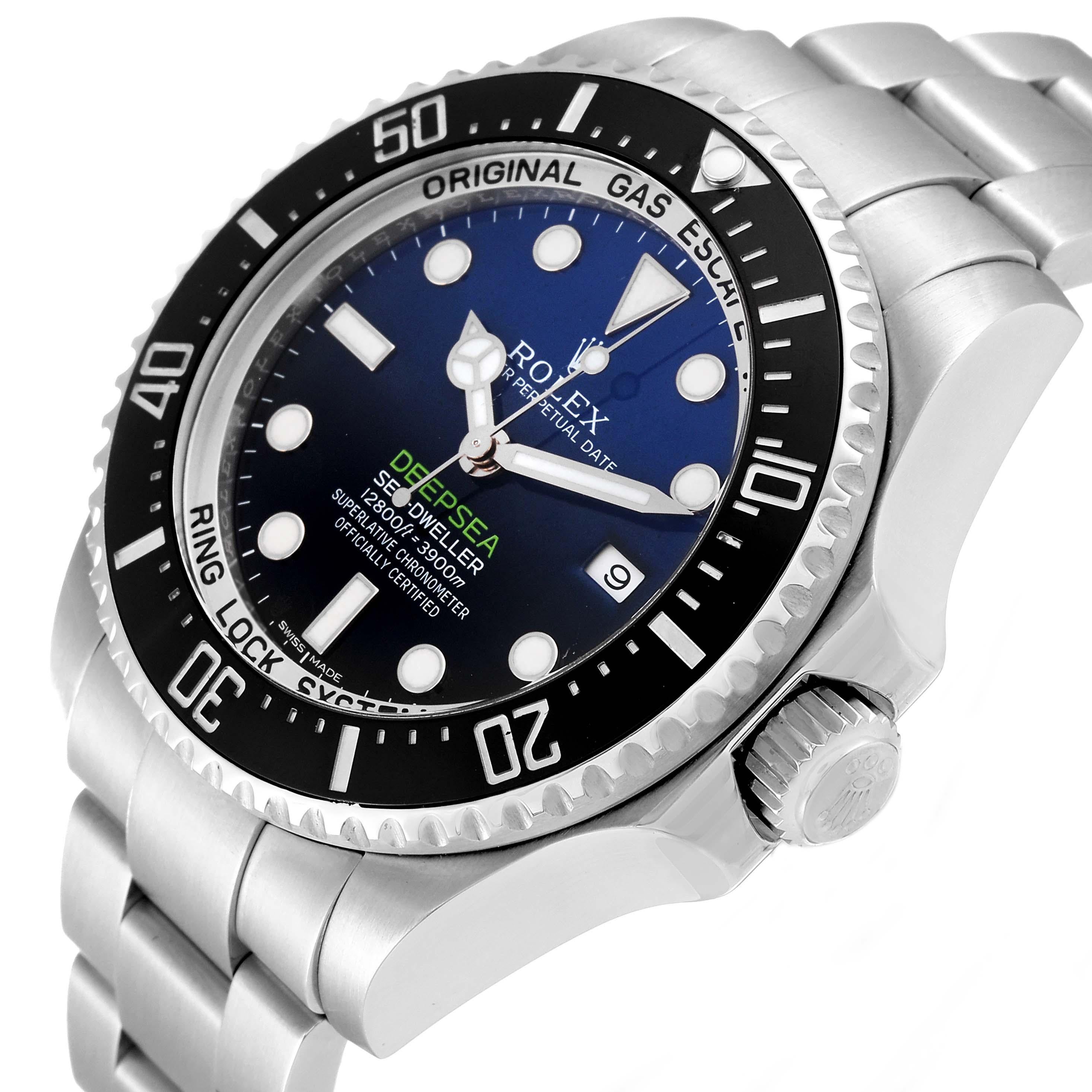 Men's Rolex Seadweller Deepsea Cameron D-Blue Steel Mens Watch 116660 Box Card For Sale