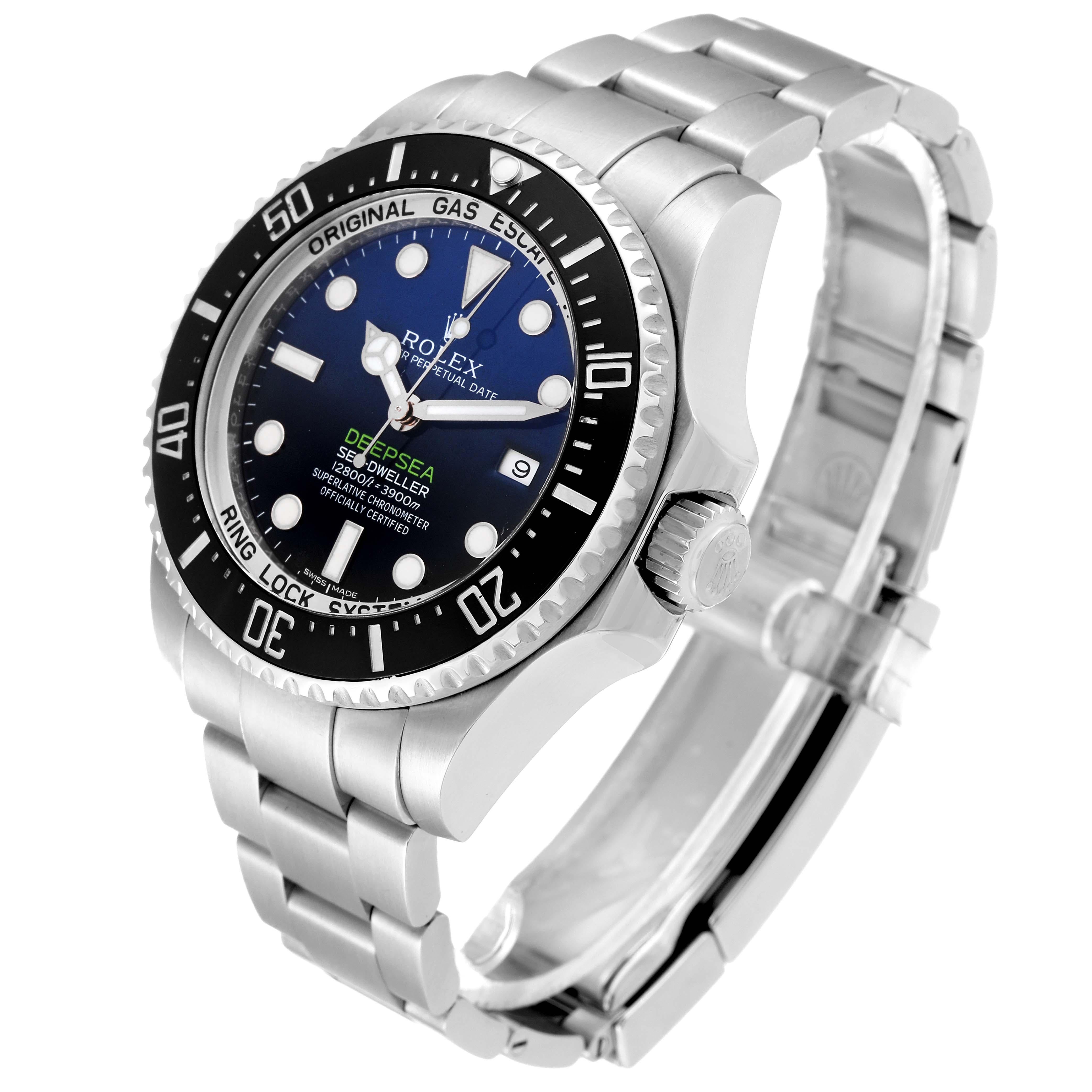 Rolex Seadweller Deepsea Cameron D-Blue Steel Mens Watch 116660 Box Card For Sale 5