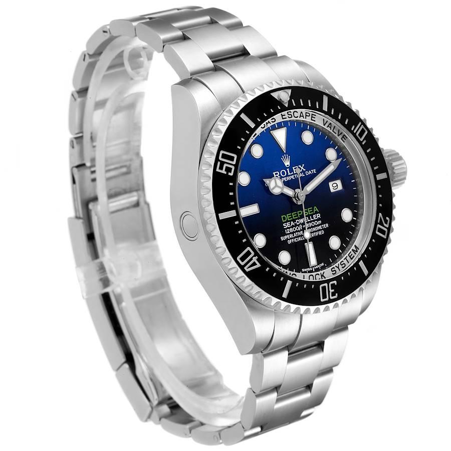 Rolex Seadweller Deepsea Cameron D-Blue Steel Watch 116660 Box Card In Excellent Condition In Atlanta, GA