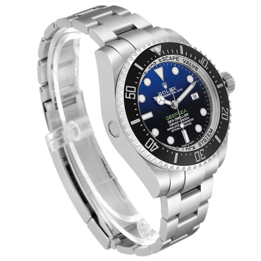 Rolex Seadweller Deepsea Cameron D-Blue Steel Watch 116660 Box Card In Excellent Condition For Sale In Atlanta, GA