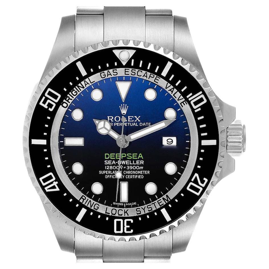 Rolex Seadweller Deepsea Cameron D-Blue Steel Watch 116660 Box Card For Sale