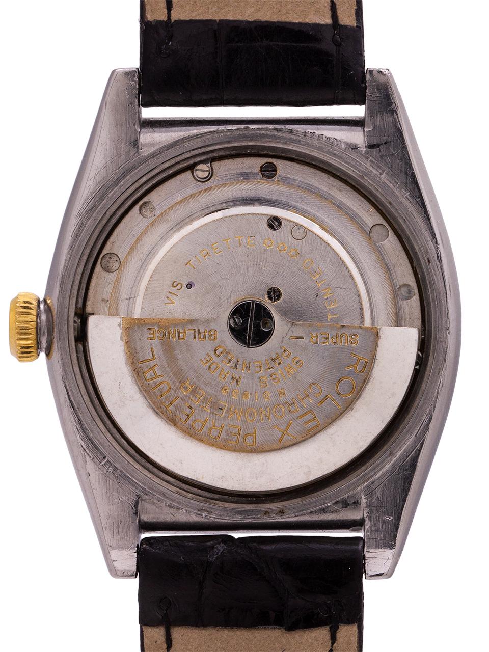 Rolex Serpico Y Laino Yellow Gold Stainless Steel Bubbleback Wristwatch, 1938 In Excellent Condition In West Hollywood, CA