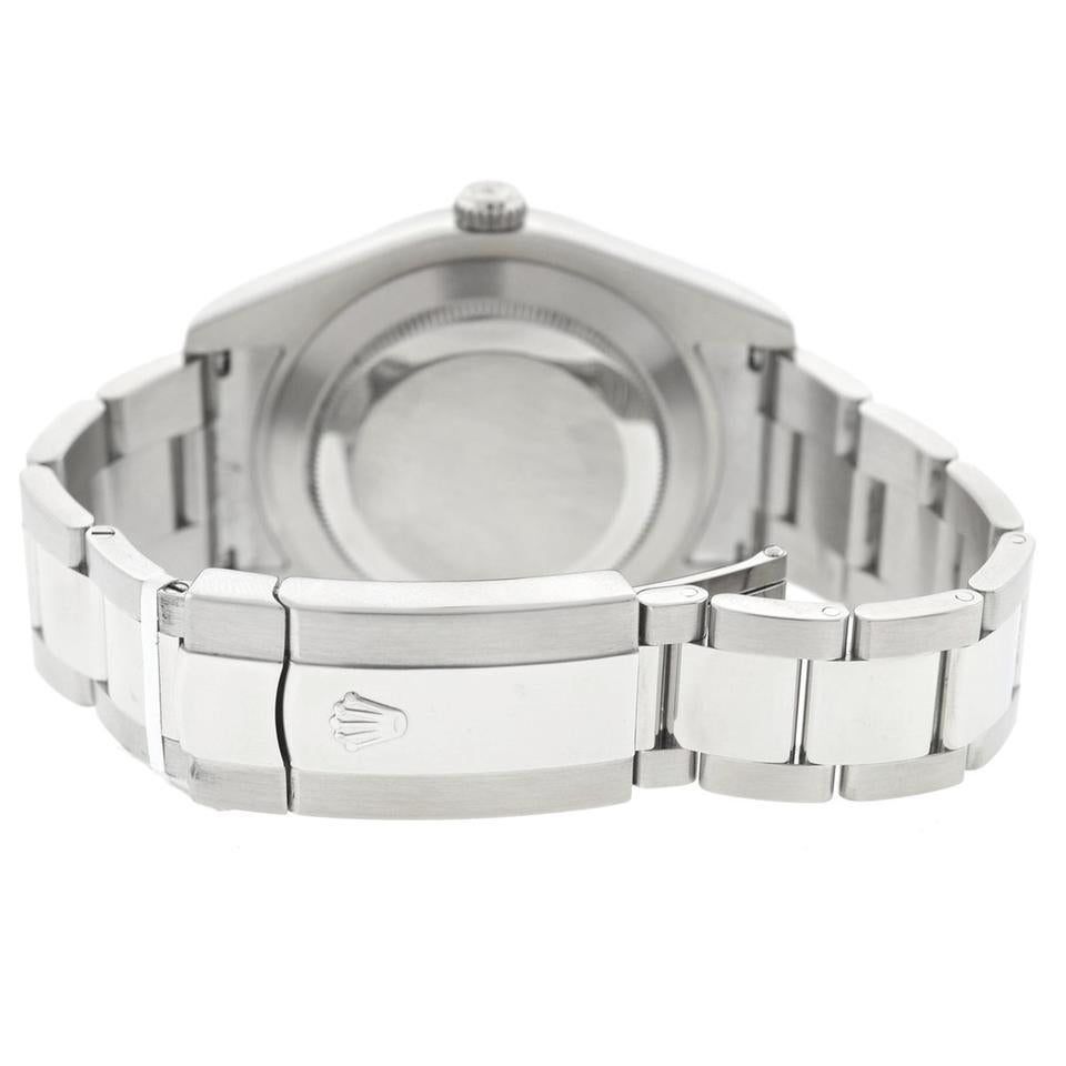 Rolex Silver 116334 Datejust II Rhodium Arabic Dial White Gold Fluted Watch 2