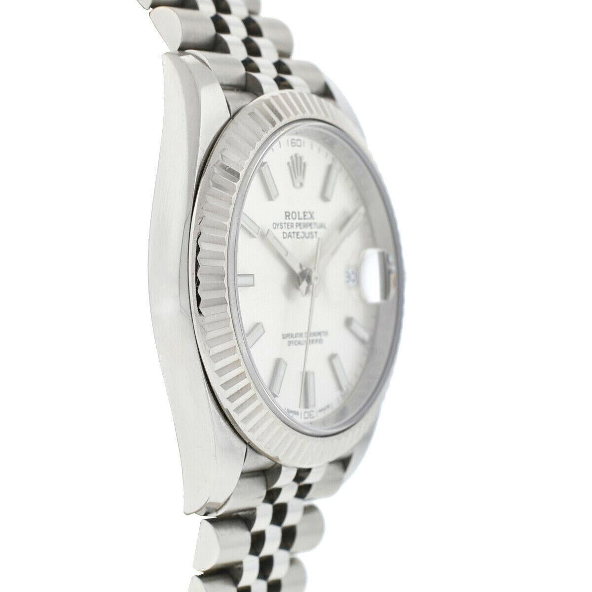 Rolex Silver 126334 Datejust 41 Dial White Gold Jubilee Watch 3