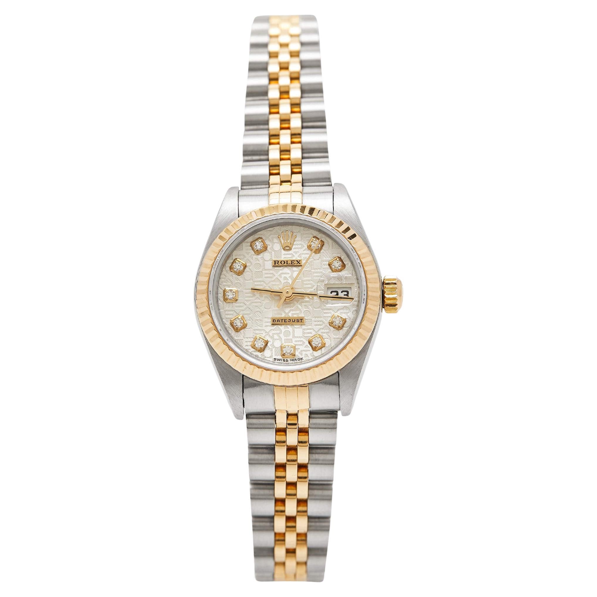 Rolex Silver 18k Yellow Gold And Stainless Steel Datejust 79173 Automatic Women